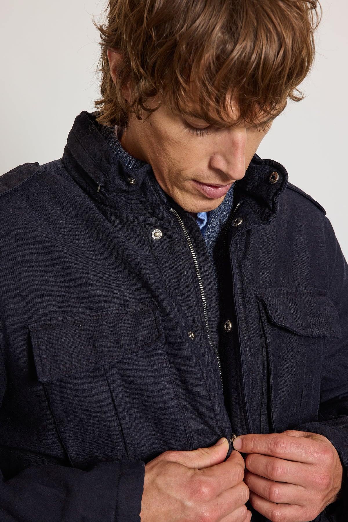 SAHARIENNE EN GABARDINE MARINE