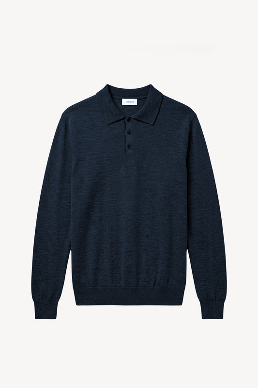 WOOL POLO NAVY