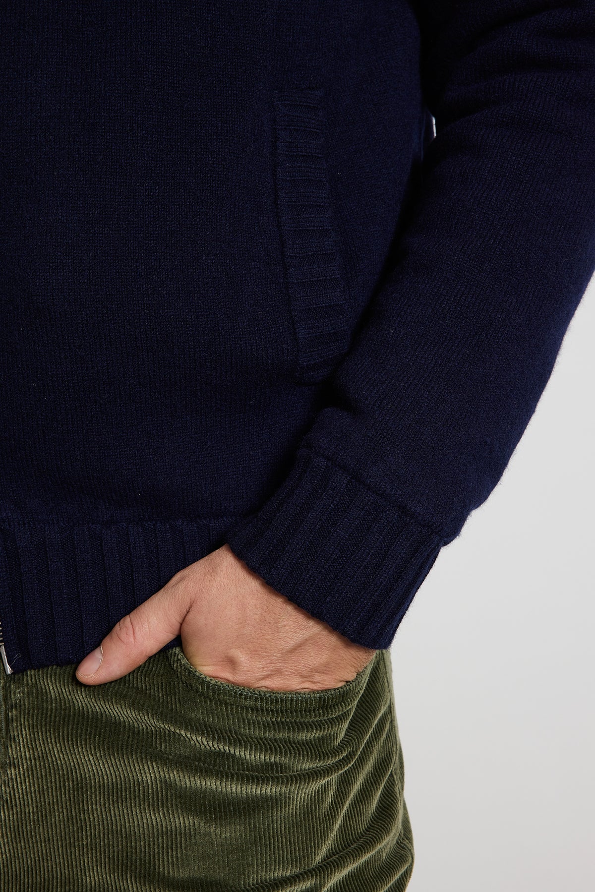 BLOUSON EN MAILLE MARINE