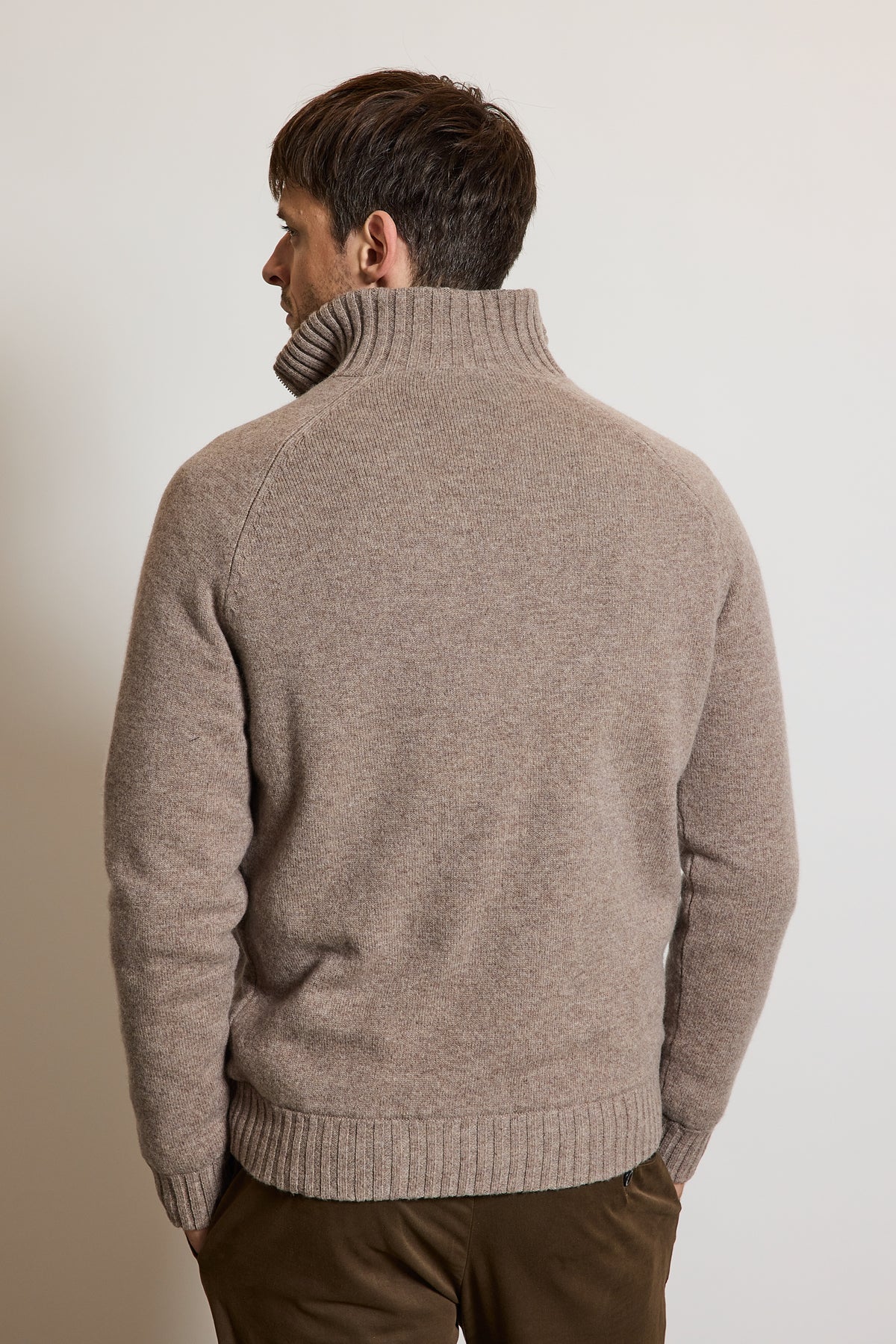 BLOUSON EN MAILLE TAUPE