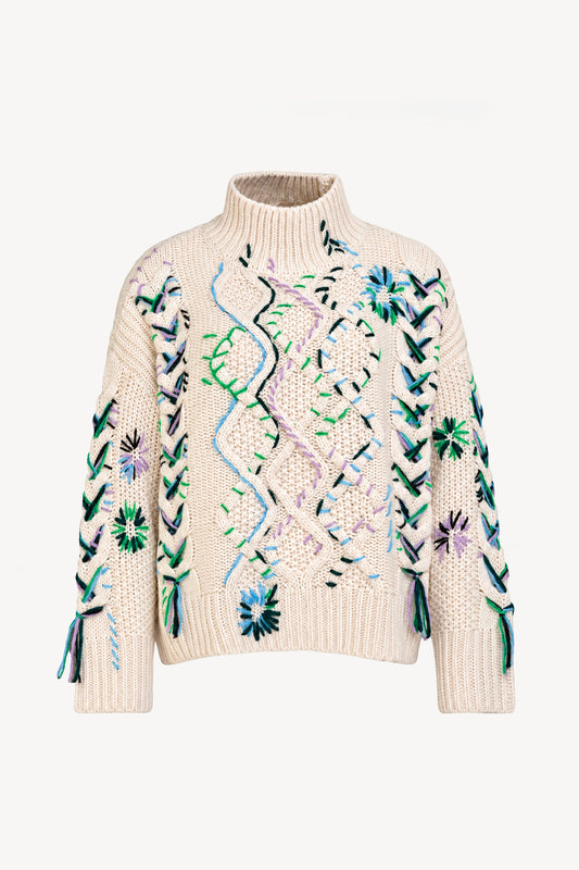 SWEATER CABLE GREEN