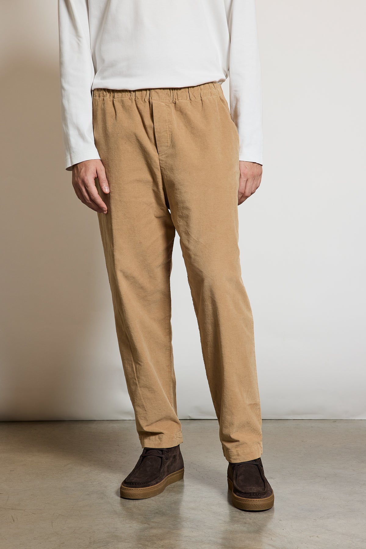 PANTALON VELOURS LISSE SABLE