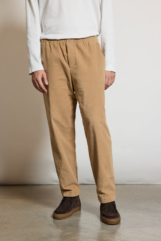 PANTALON VELOURS LISSE SABLE