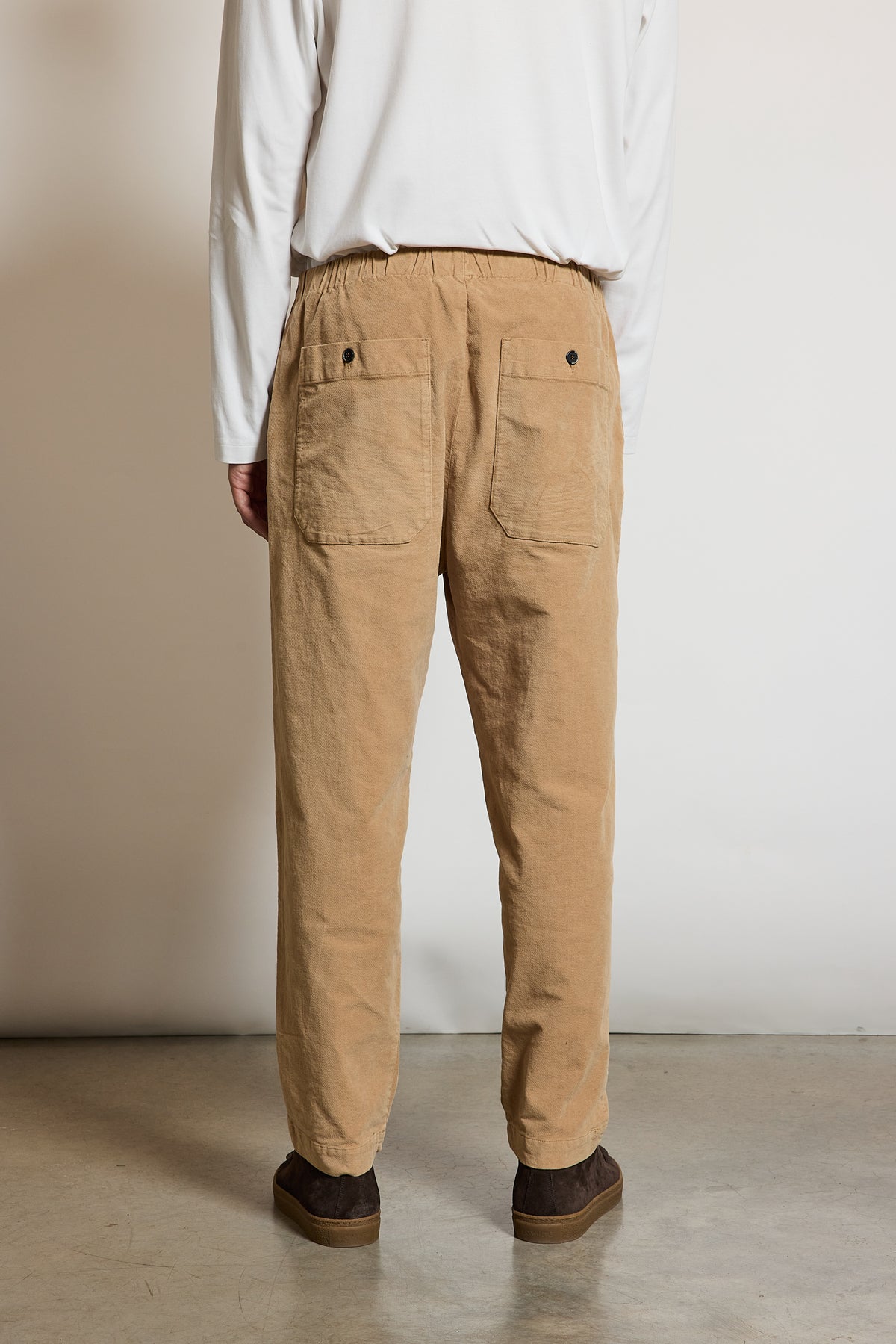 PANTALON VELOURS LISSE SABLE