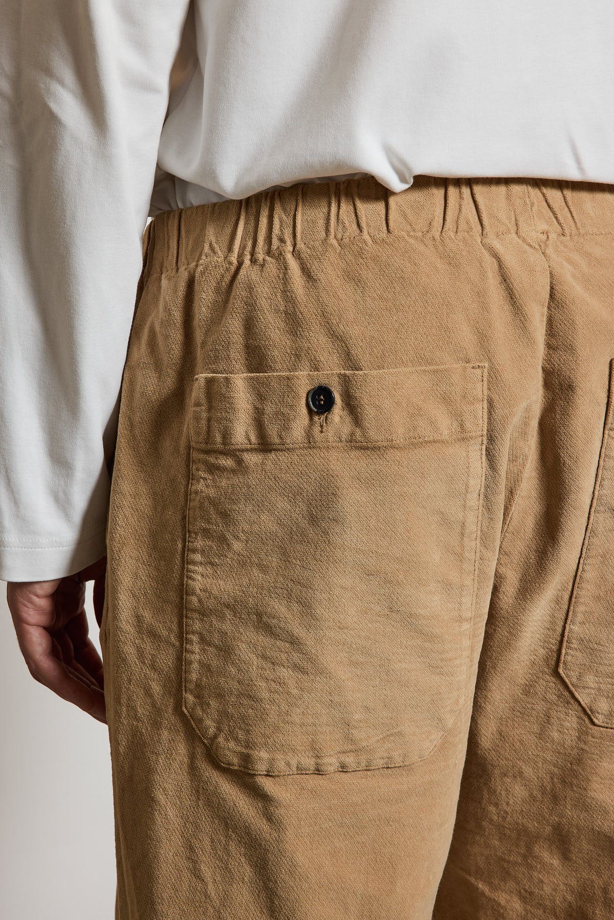 PANTALON VELOURS LISSE SABLE