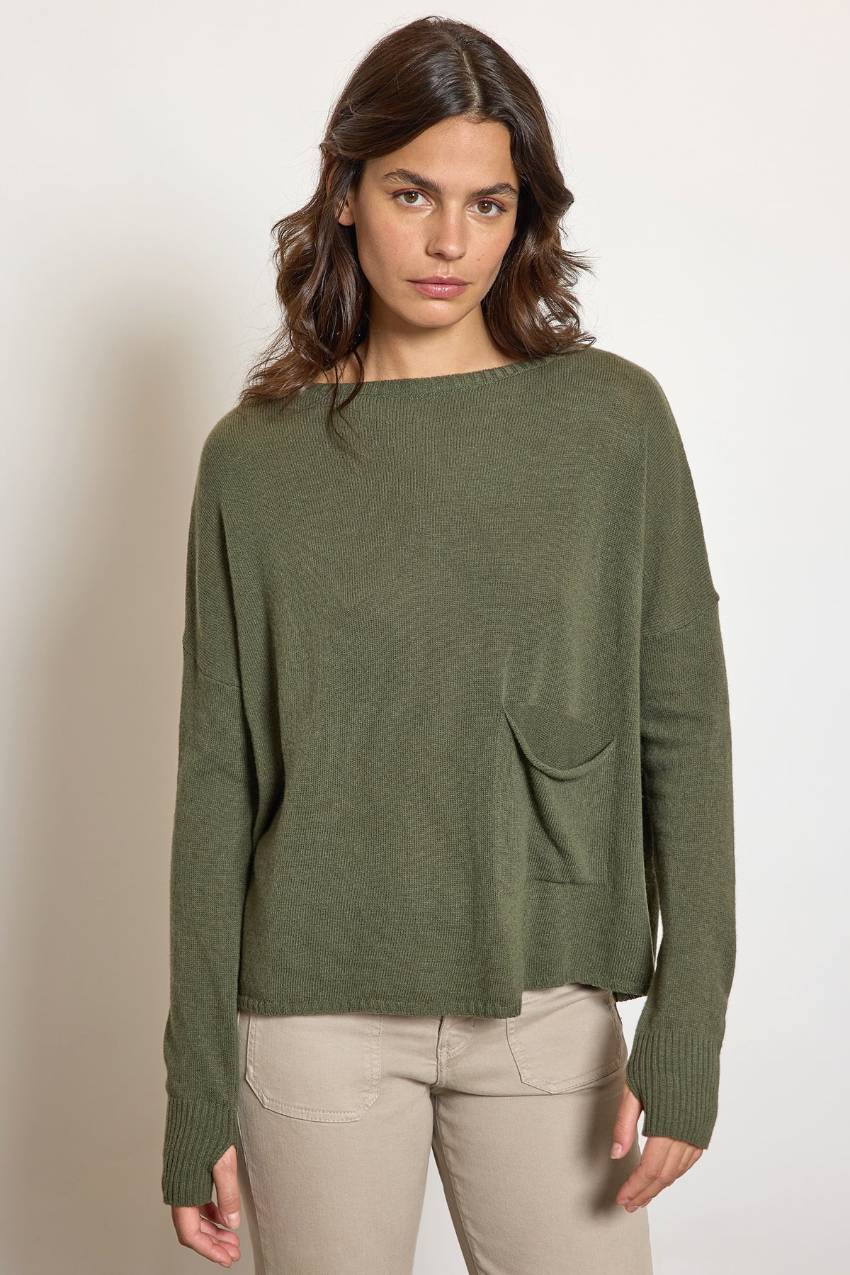 POCKET SWEATER KHAKI