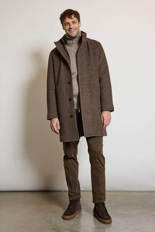 MANTEAU EN LAINE TAUPE
