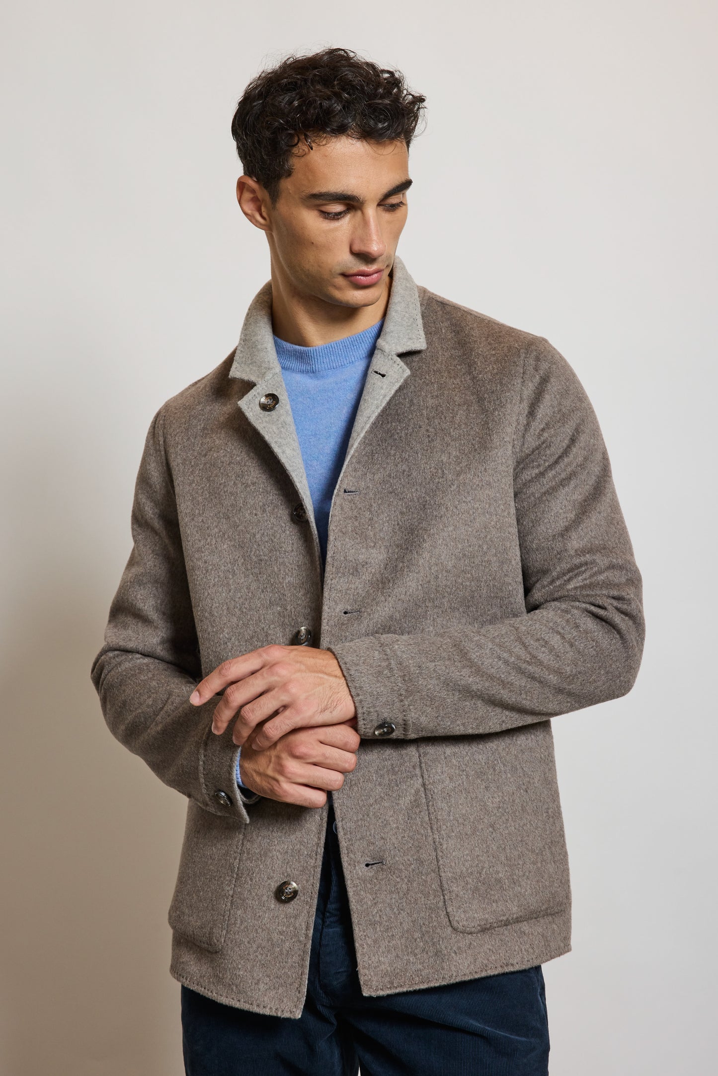 VESTE RÉVERSIBLE EN LAINE BICOLORE