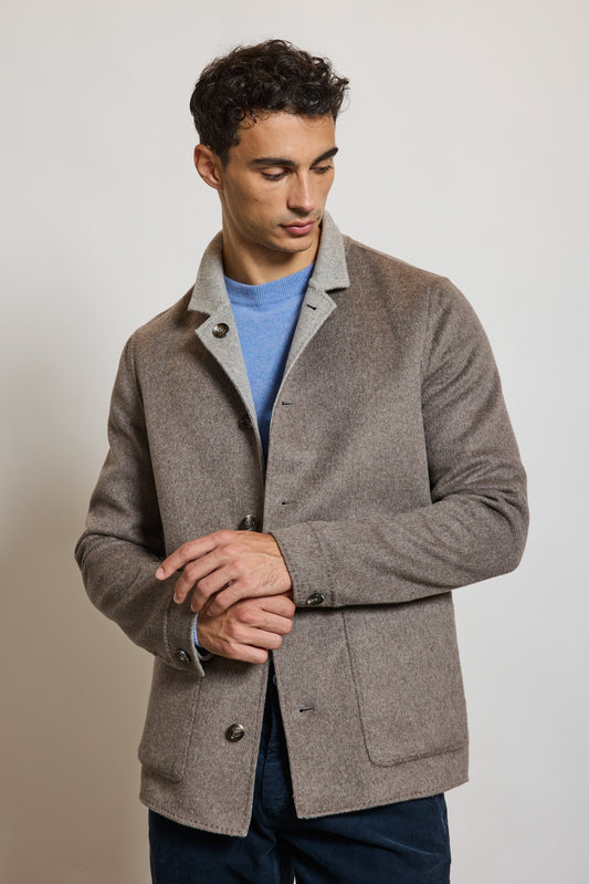 VESTE RÉVERSIBLE EN LAINE BICOLORE