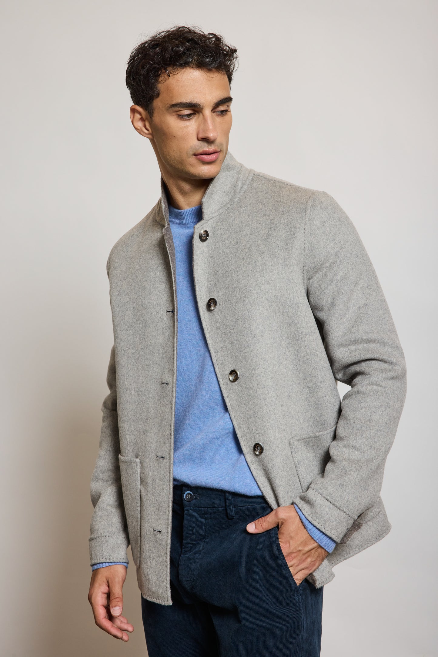 VESTE RÉVERSIBLE EN LAINE BICOLORE