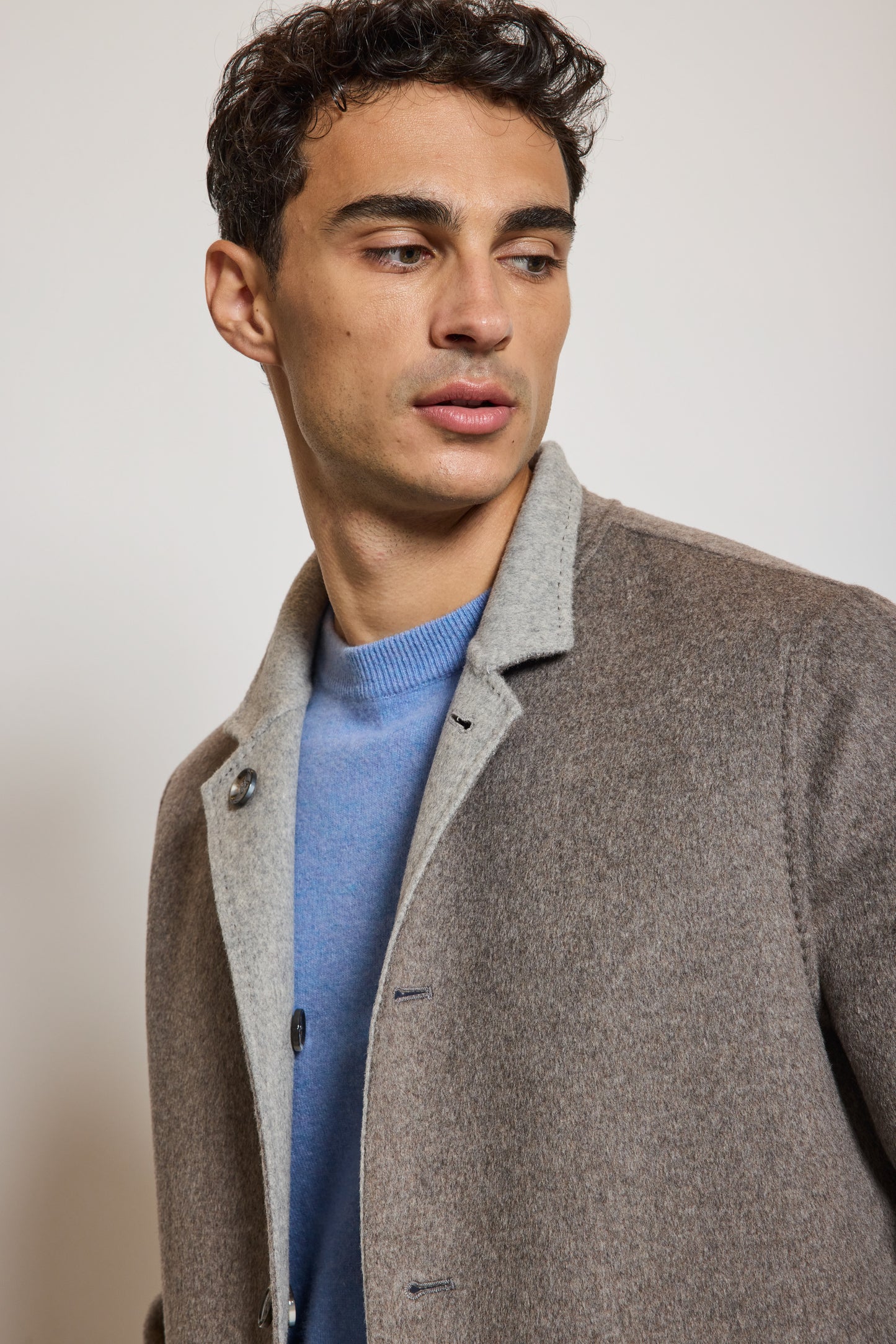 VESTE RÉVERSIBLE EN LAINE BICOLORE