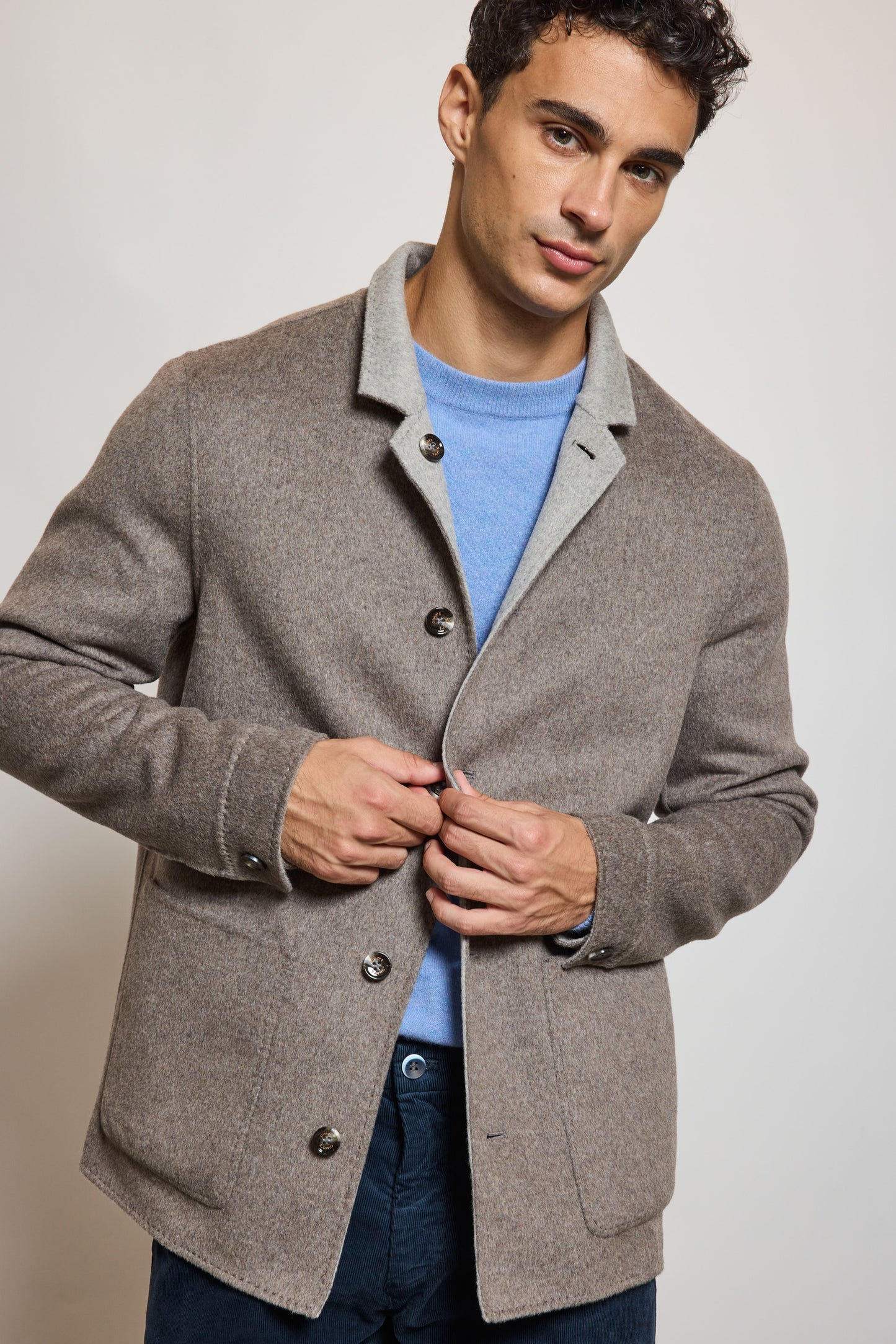 VESTE RÉVERSIBLE EN LAINE BICOLORE
