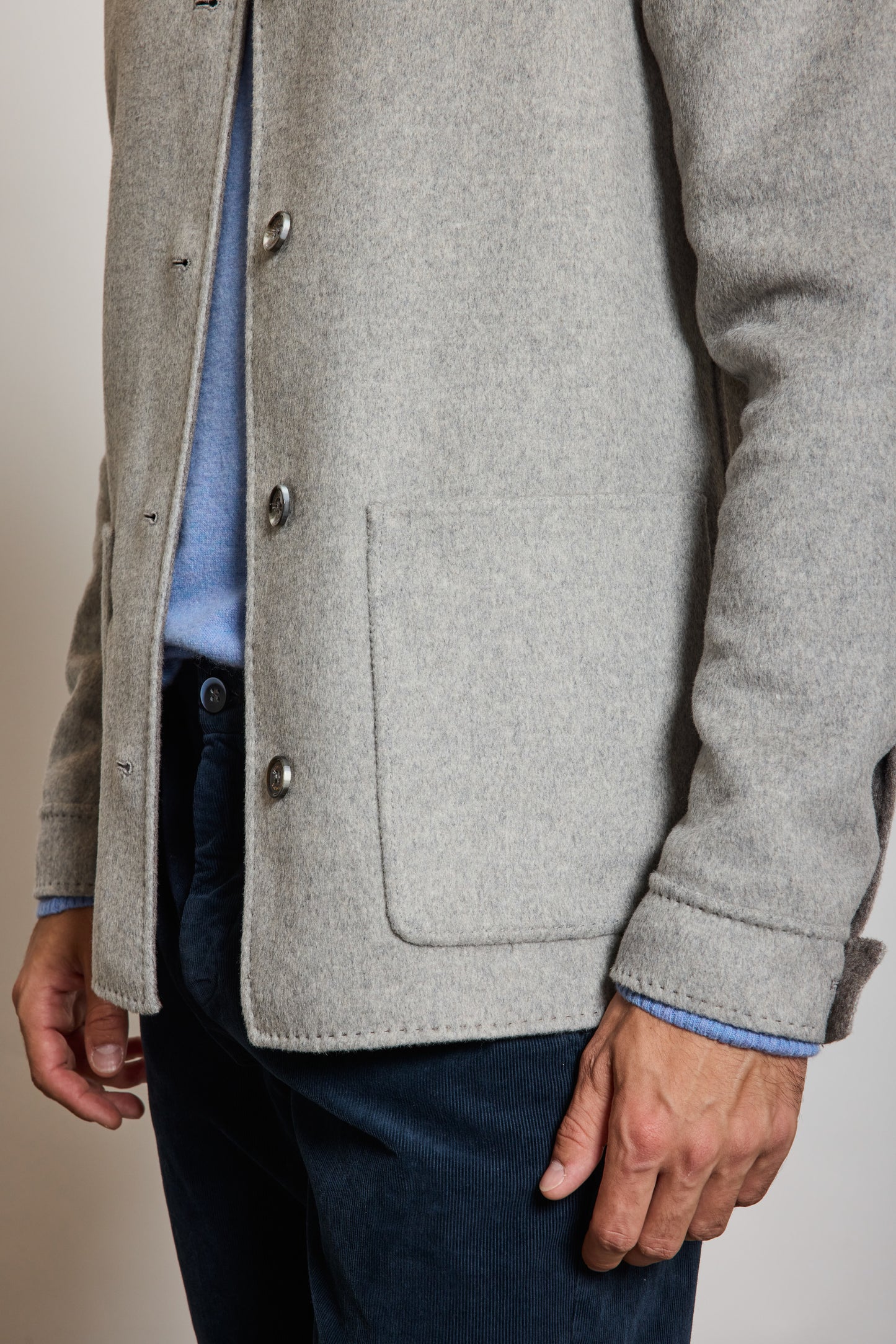 VESTE RÉVERSIBLE EN LAINE BICOLORE