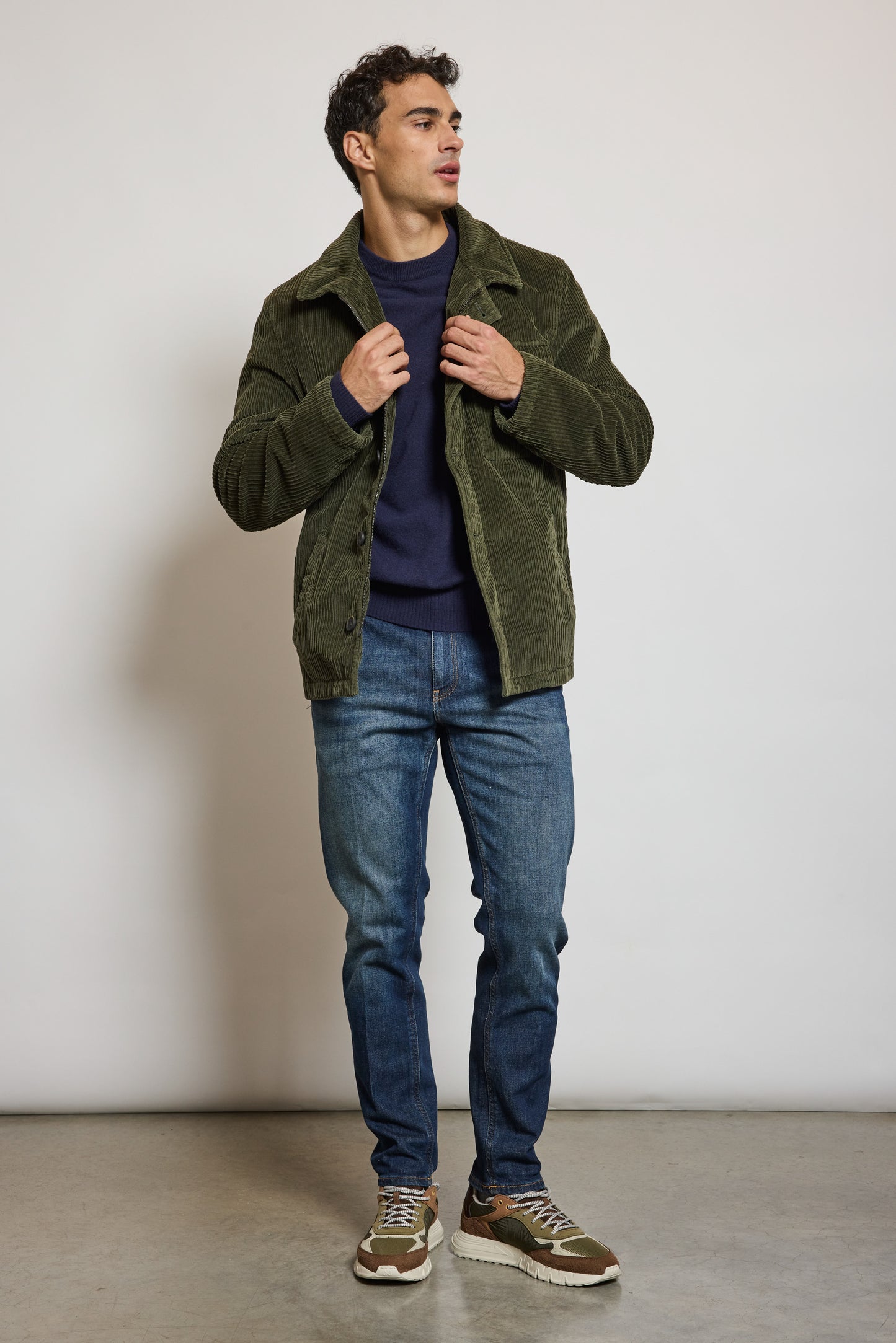 BLOUSON VELOURS CÔTELÉ VERT ANGLAIS