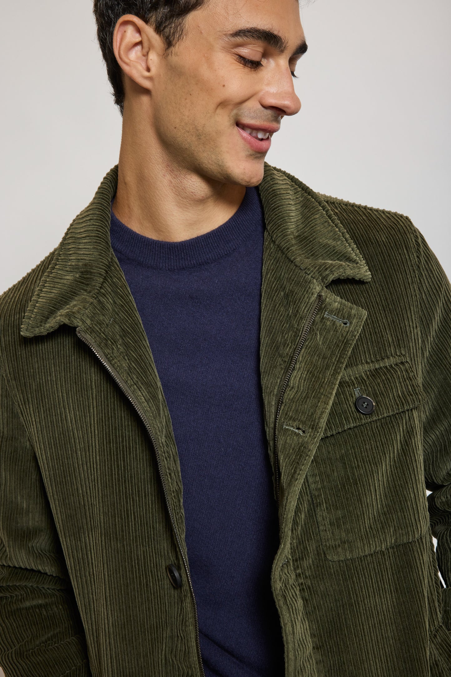 BLOUSON VELOURS CÔTELÉ VERT ANGLAIS