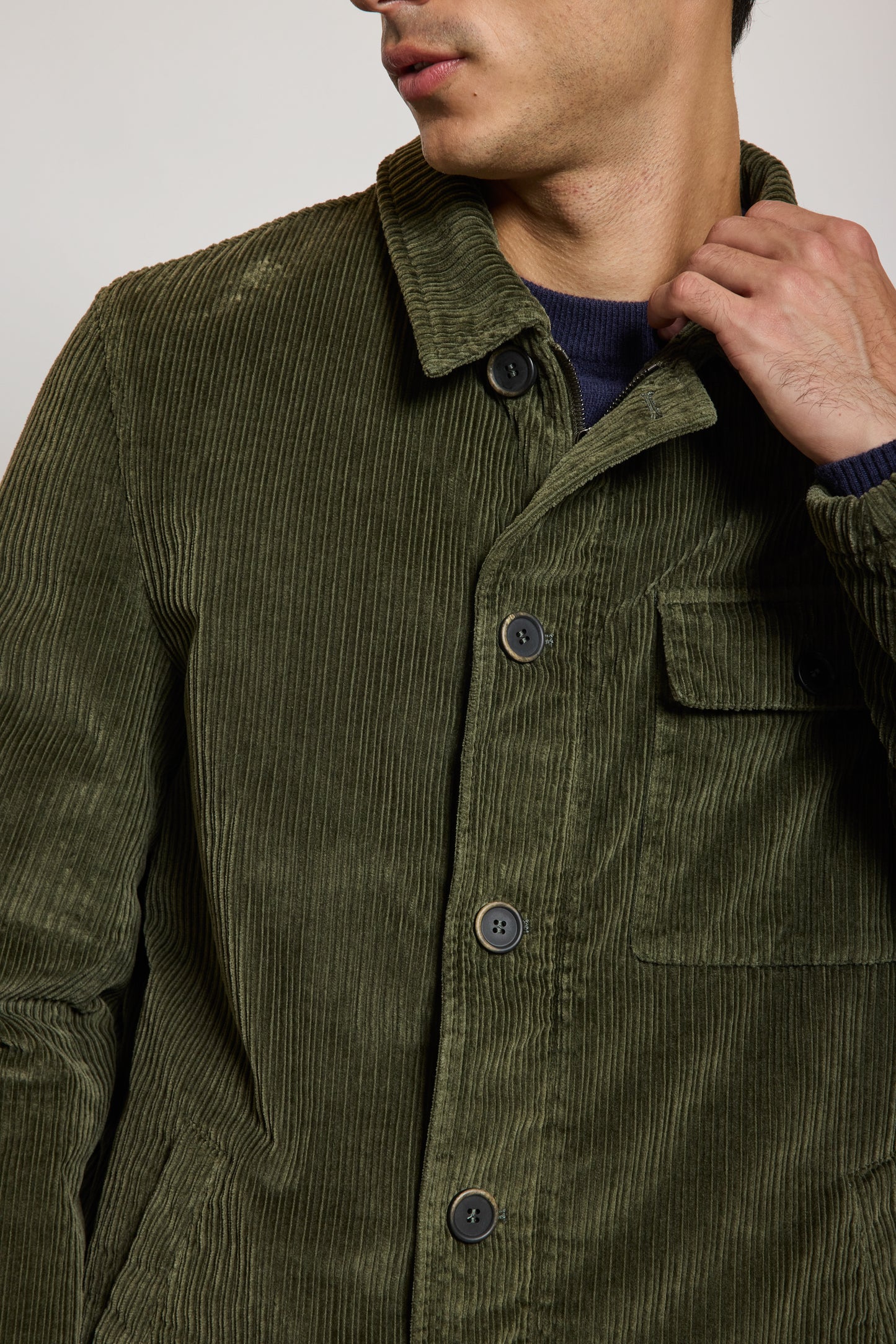 BLOUSON VELOURS CÔTELÉ VERT ANGLAIS