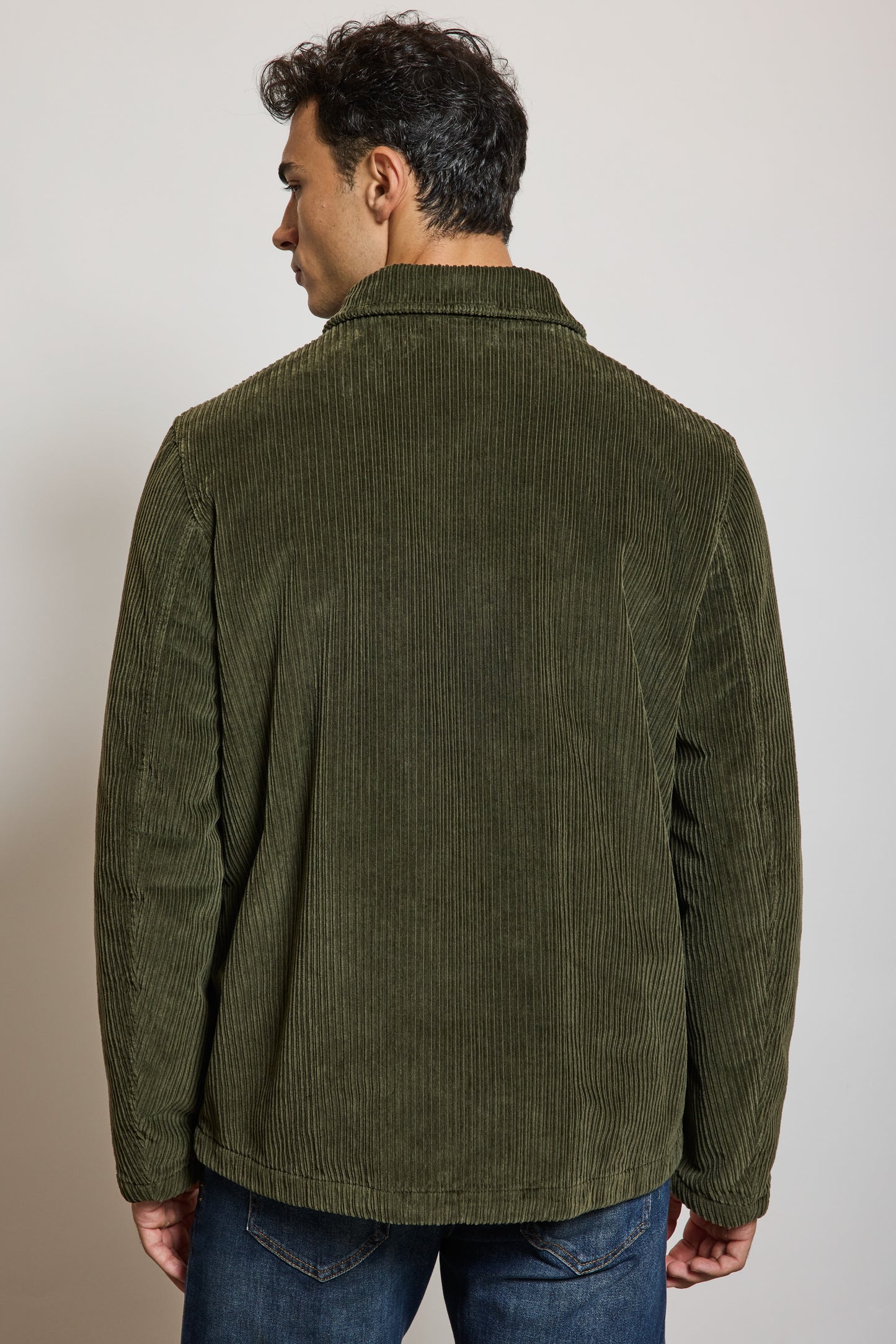 BLOUSON VELOURS CÔTELÉ VERT ANGLAIS