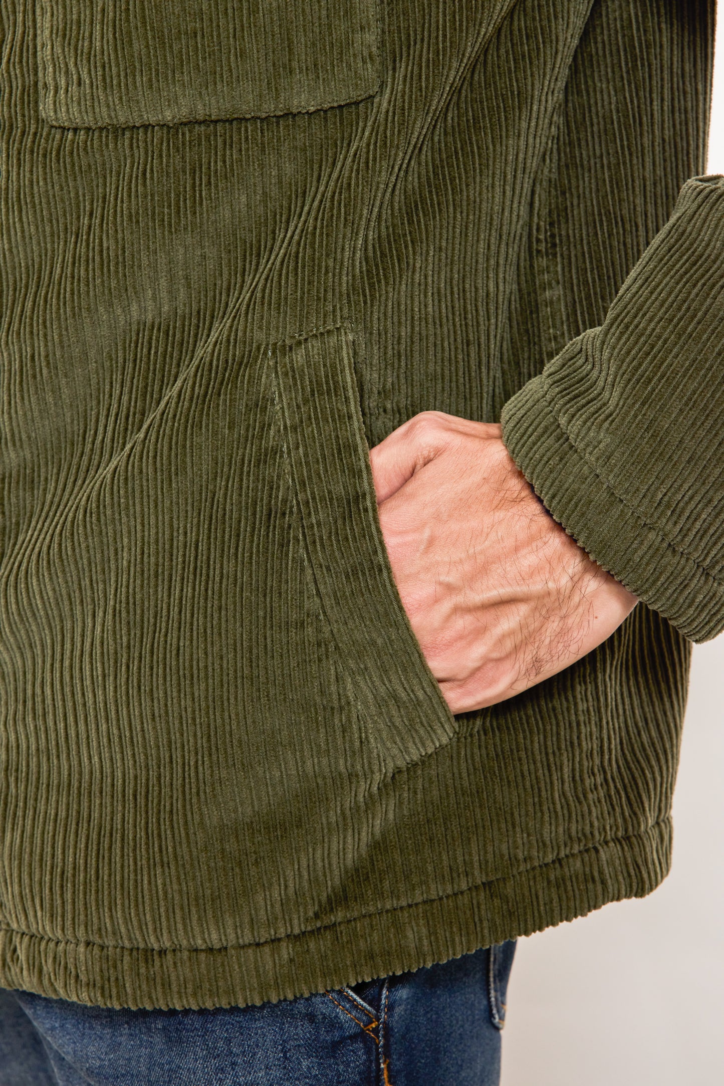 BLOUSON VELOURS CÔTELÉ VERT ANGLAIS