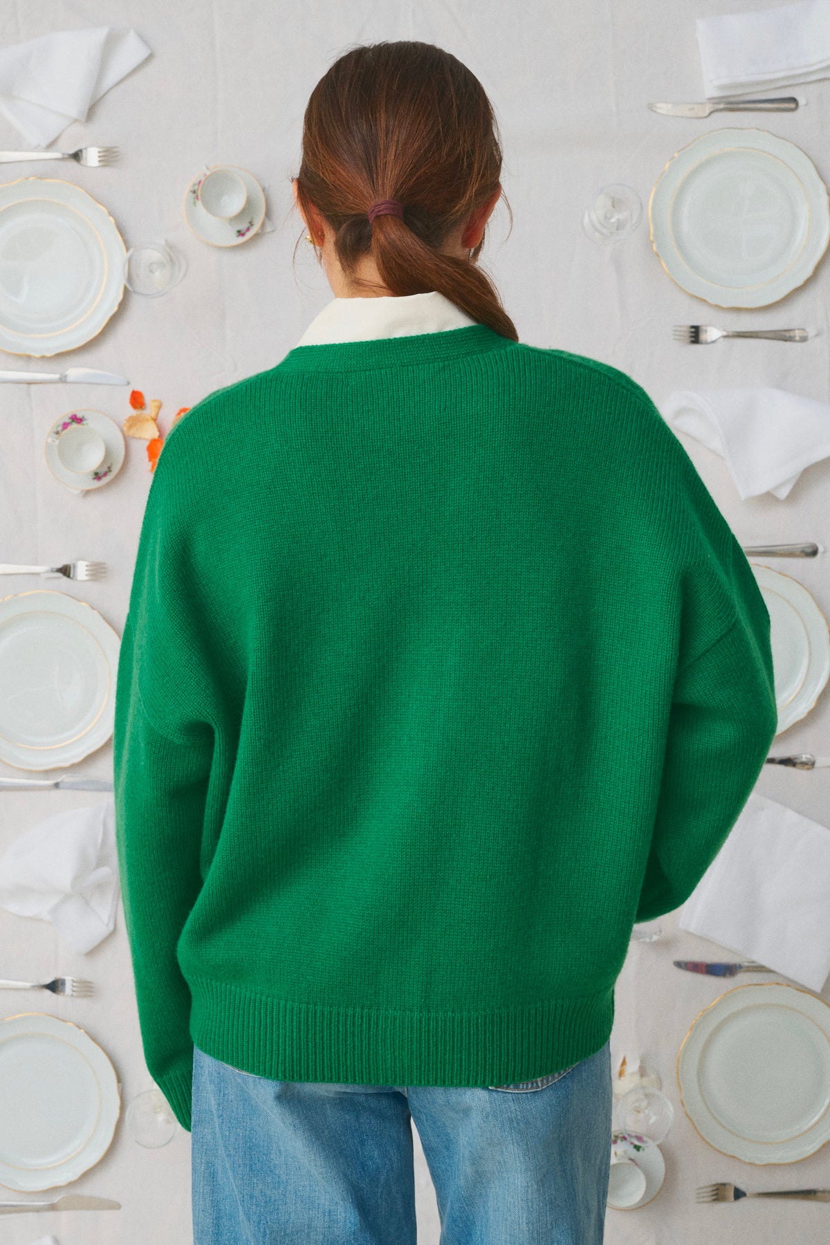 FLOWERS CARDIGAN GREEN