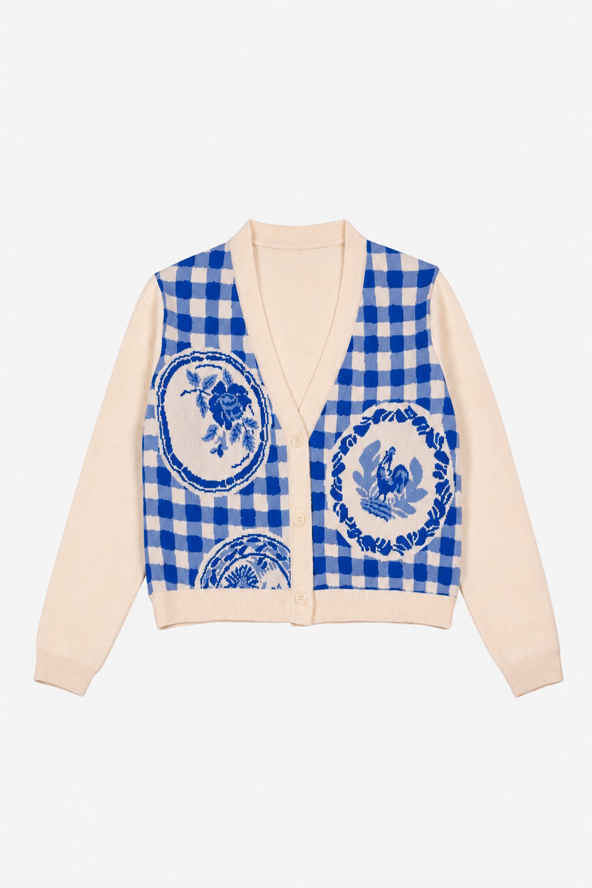 CARDIGAN VICHY BLEU
