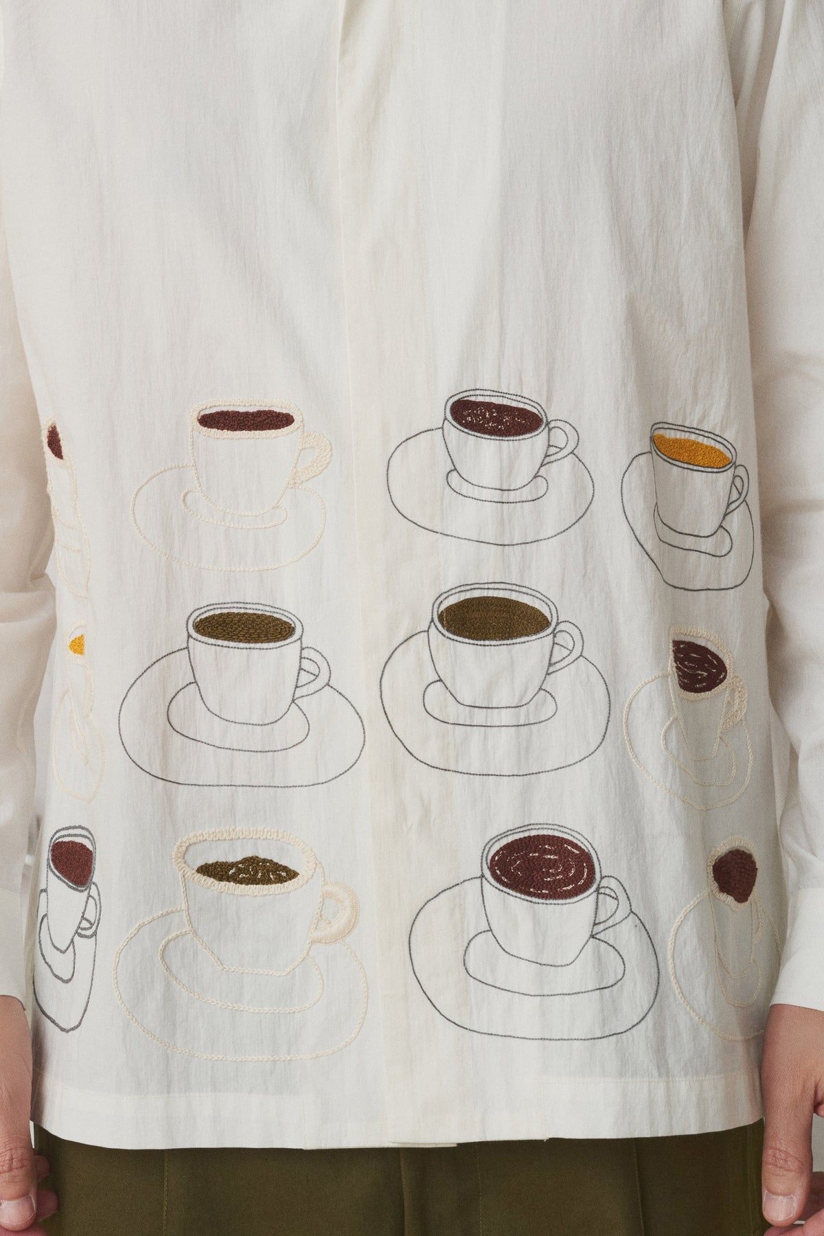 EMBROIDERED SHIRT OFF WHITE