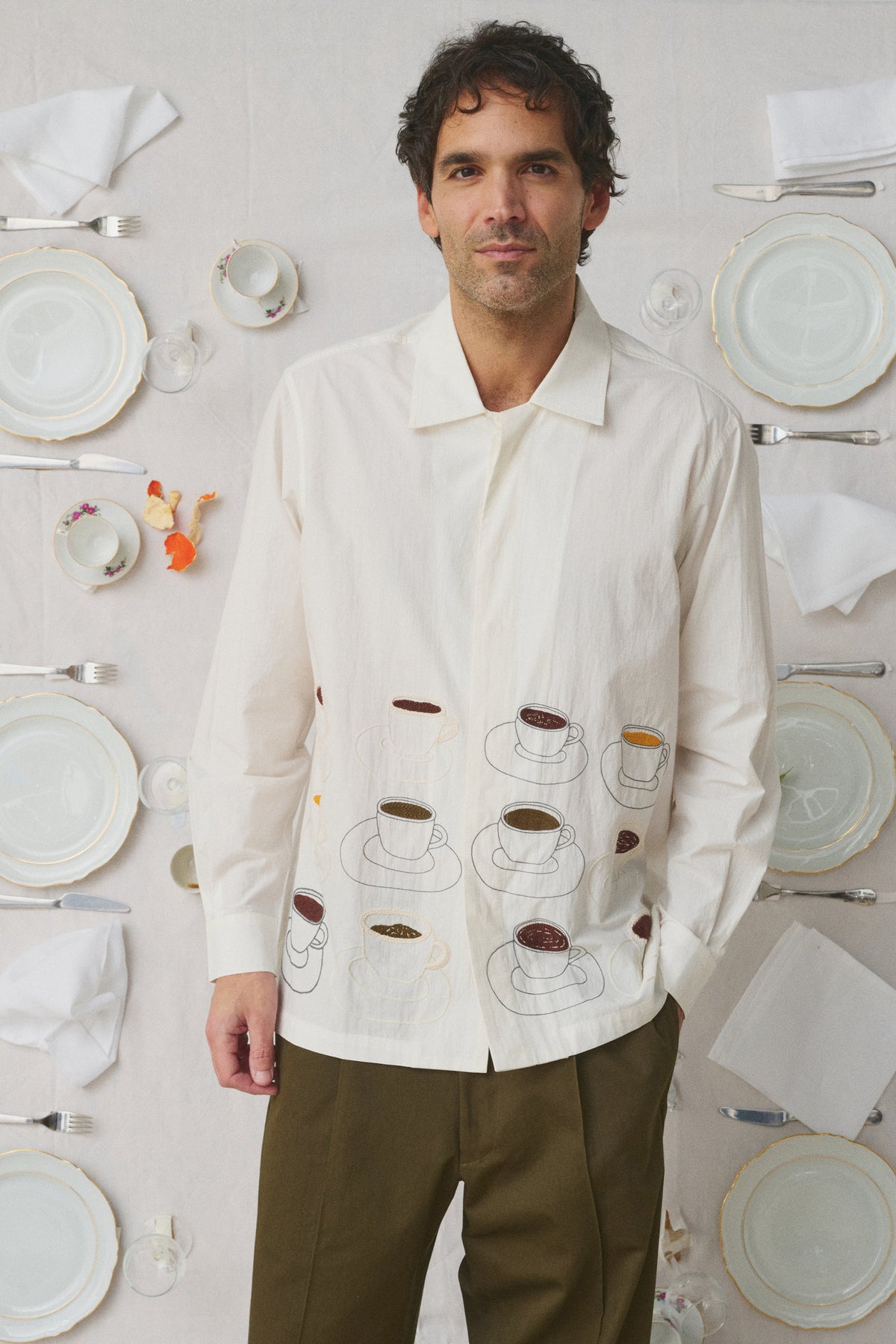 EMBROIDERED SHIRT OFF WHITE