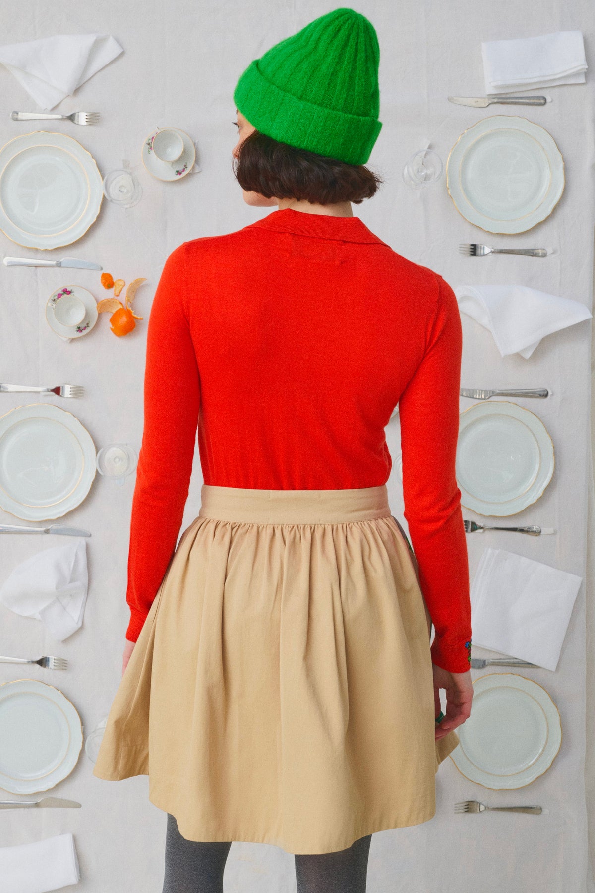 EMBOIDERED SKIRT MULTICOLORED