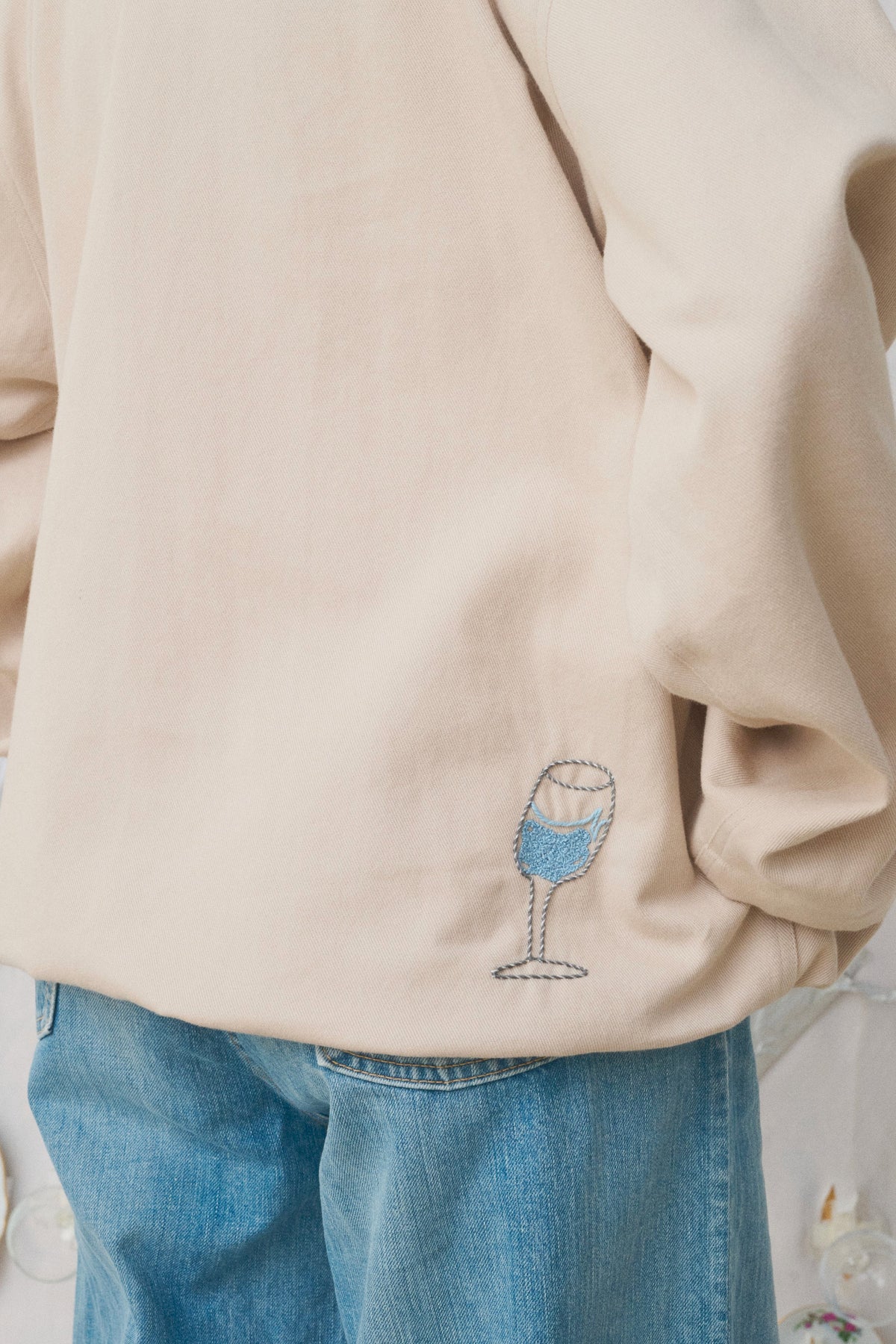 EMBOIDERED SWEATER CHALK