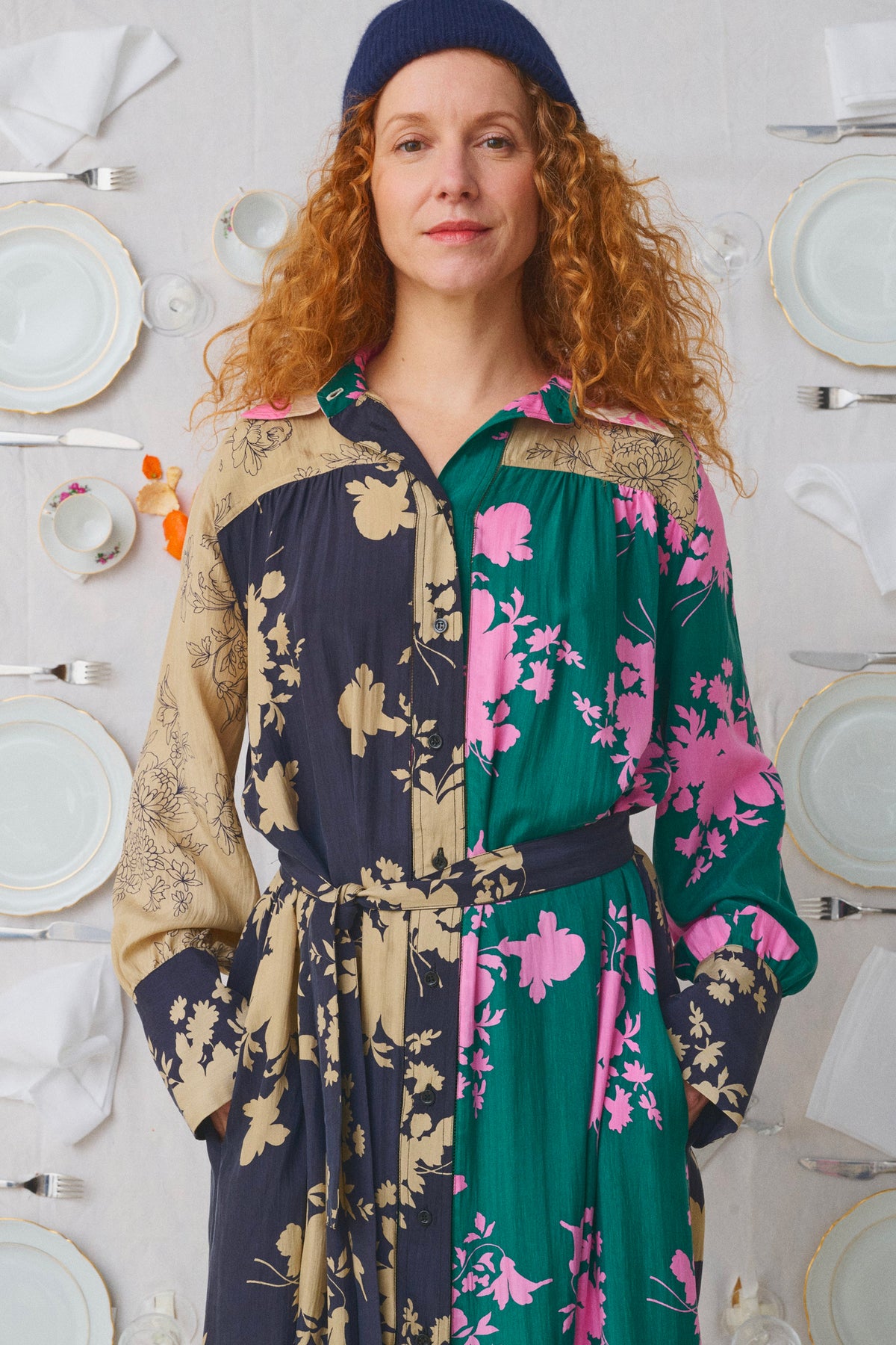 SILK DRESS MULTICOLORED