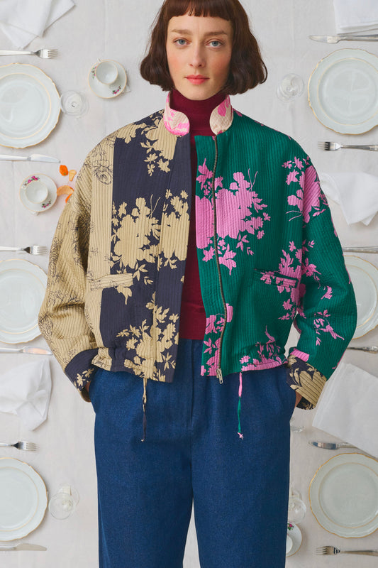 BLOUSON EN SOIE MULTICOLORE