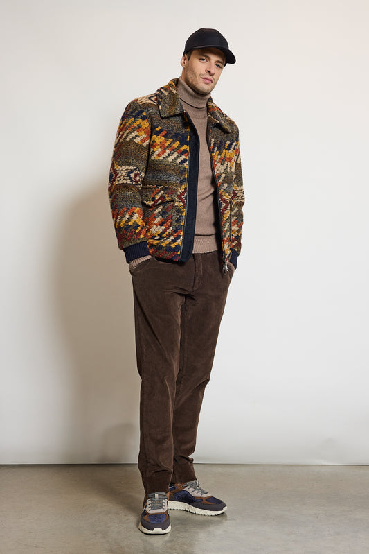 PANTALON EN VELOURS CHOCOLAT