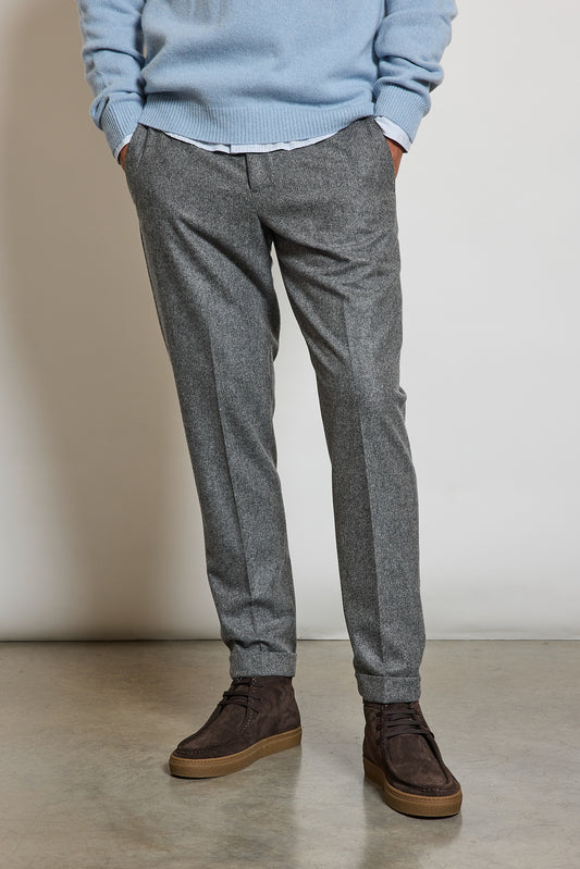 PANTALON EN FLANELLE GRIS
