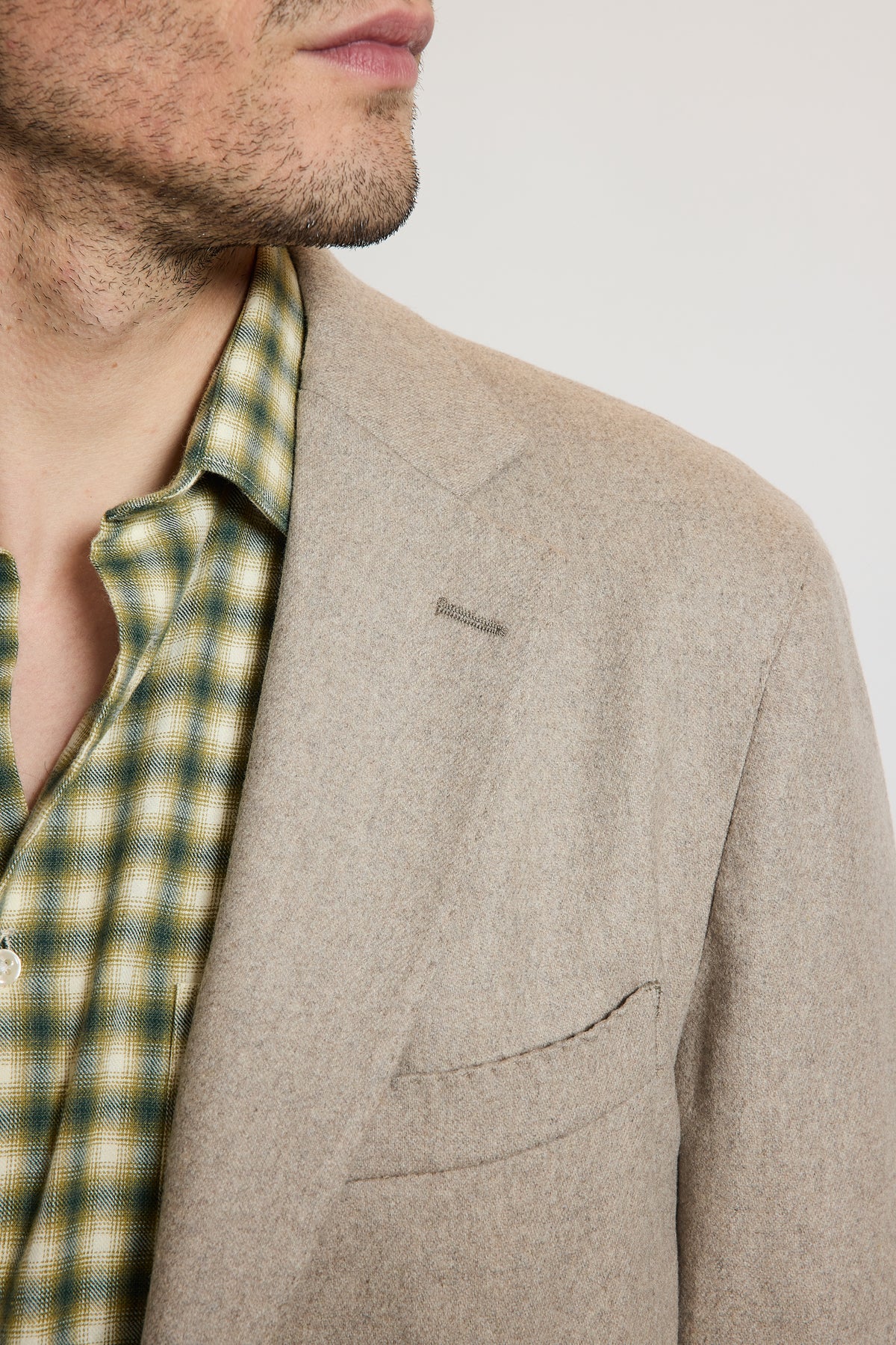 STRETCH CASHMERE JACKET BEIGE