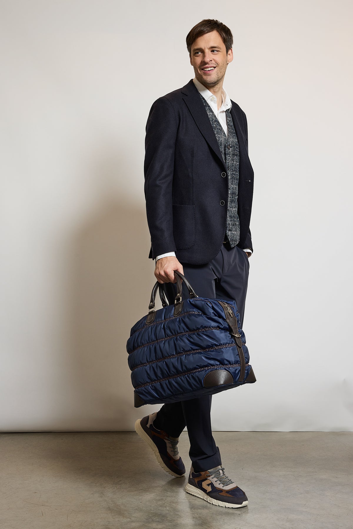 VESTE EN CACHEMIRE STRETCH MARINE