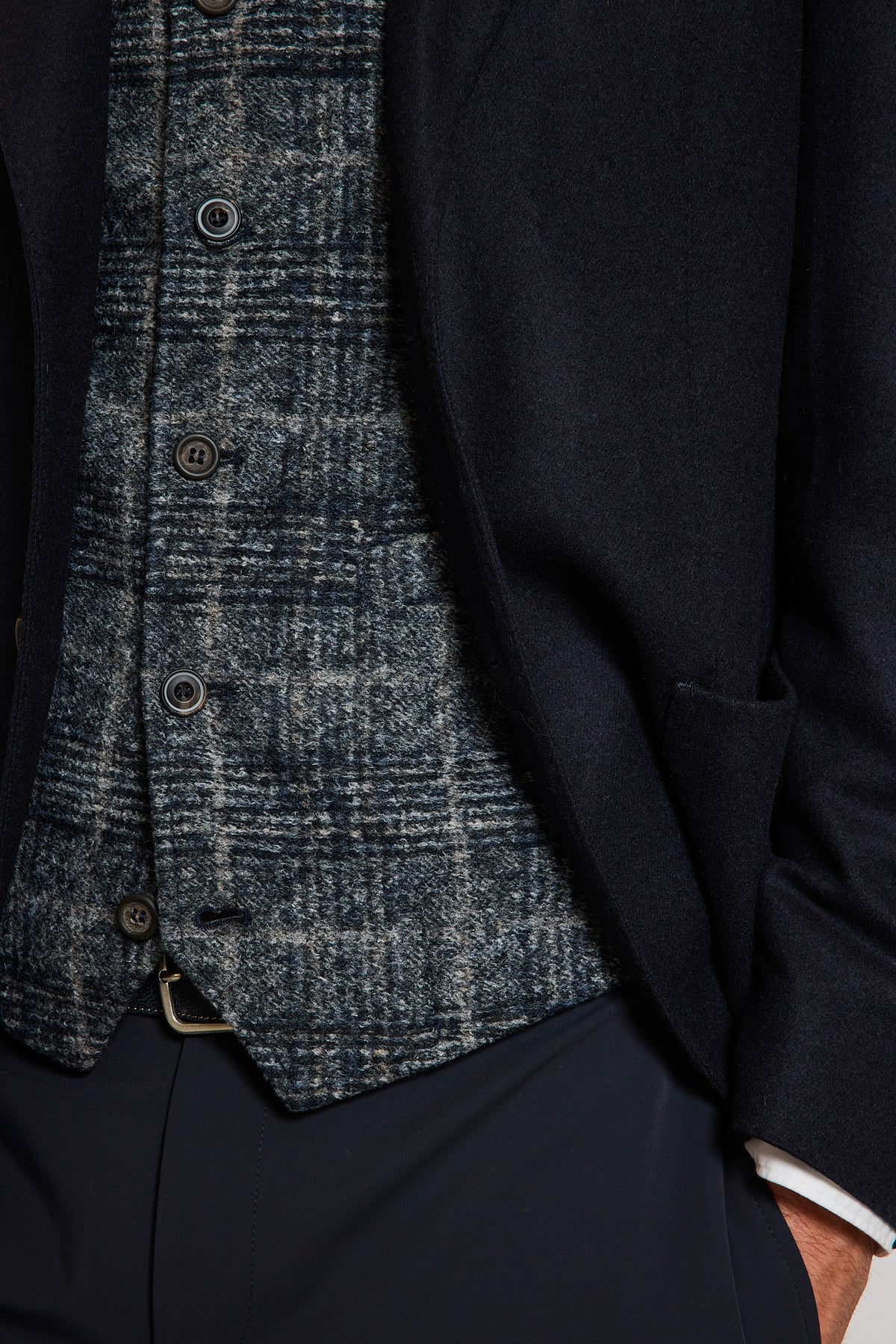 VESTE EN CACHEMIRE STRETCH MARINE