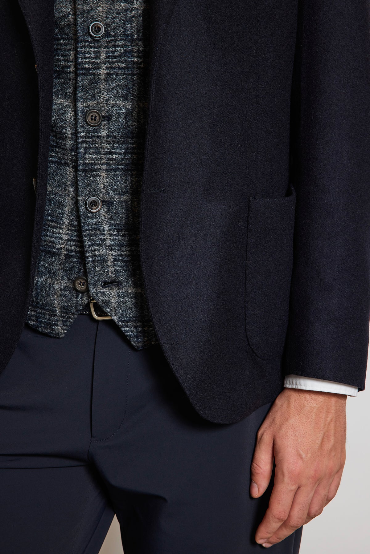VESTE EN CACHEMIRE STRETCH MARINE