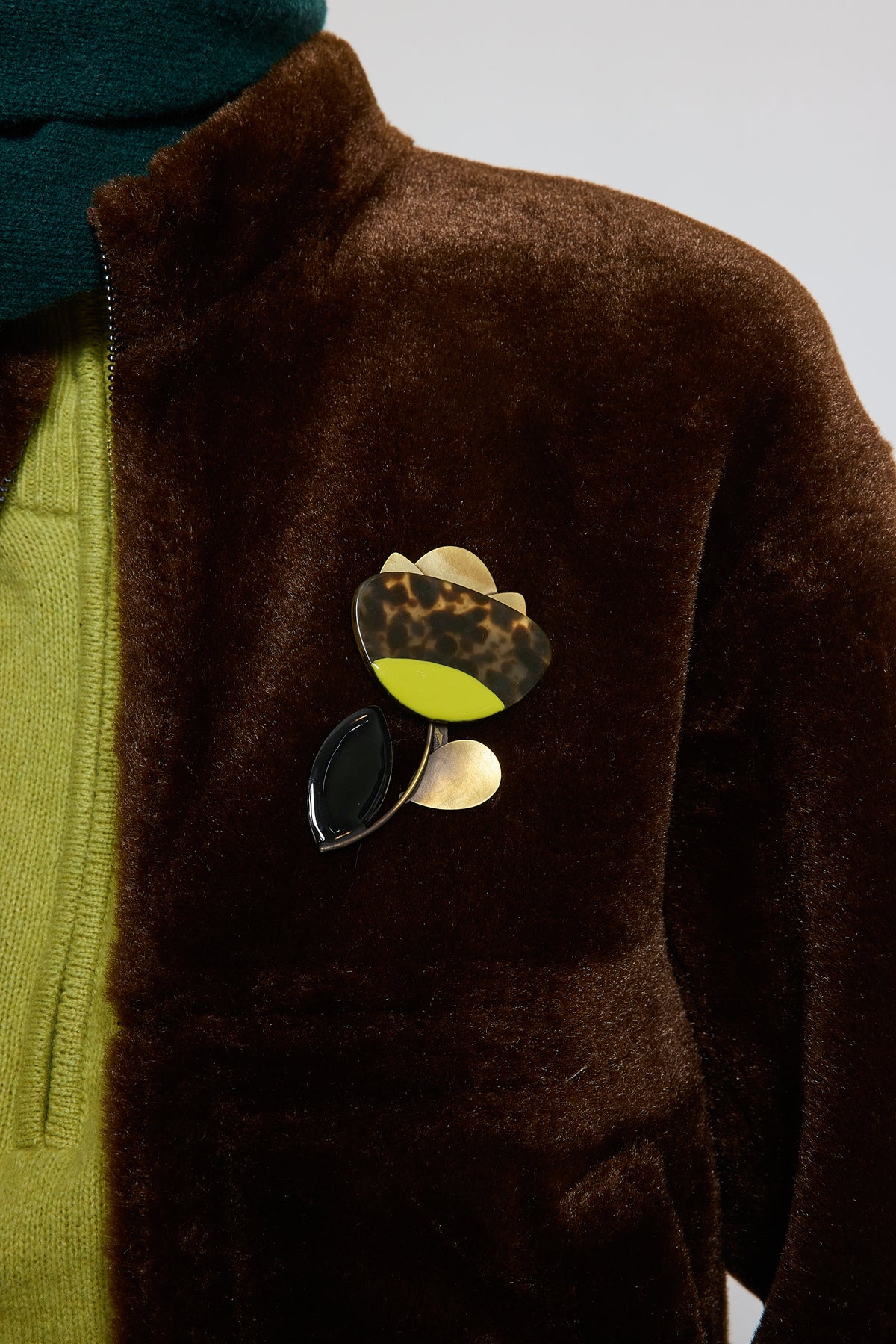 BROCHE TULIPE JAUNE