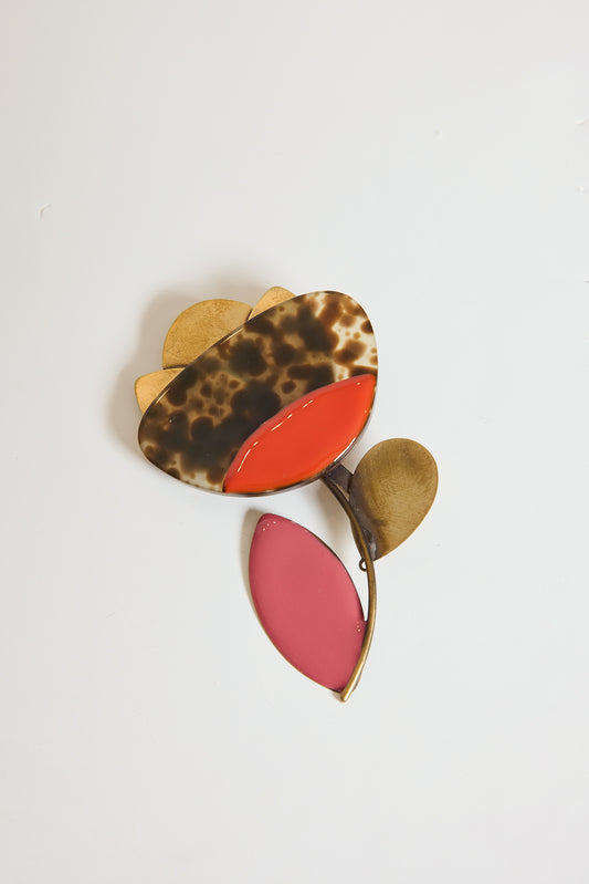 BROCHE TULIPE ORANGE
