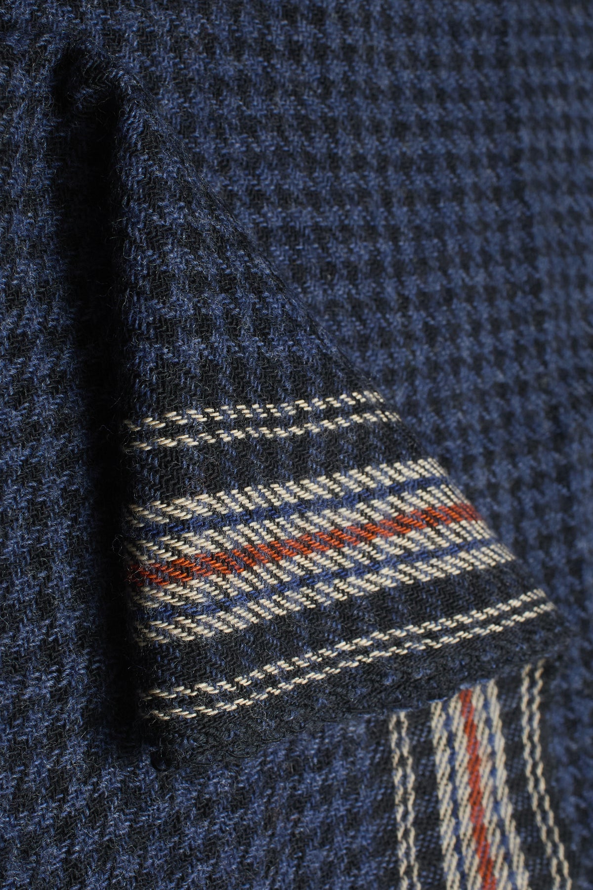 ECHARPE PIED DE POULE BLEU