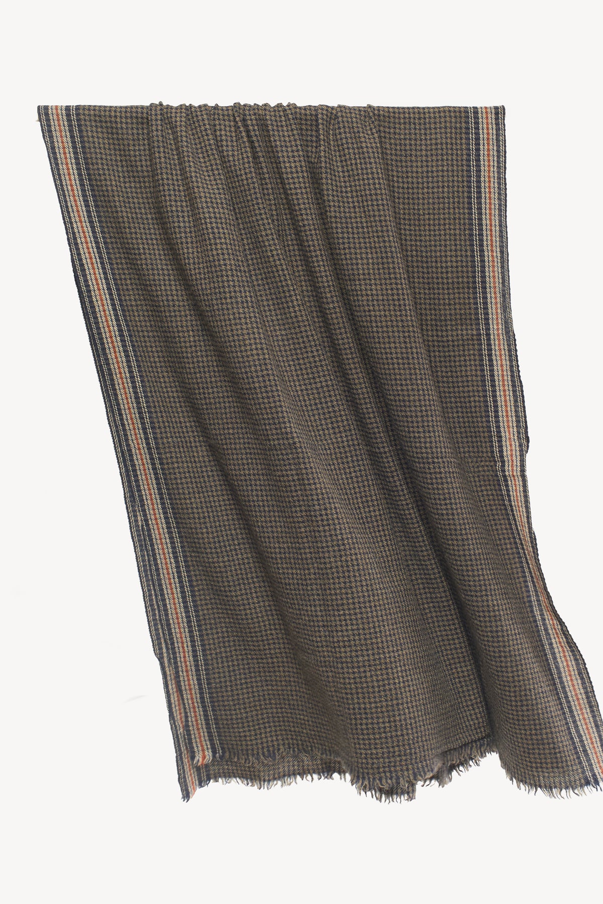 ECHARPE PIED DE POULE KAKI
