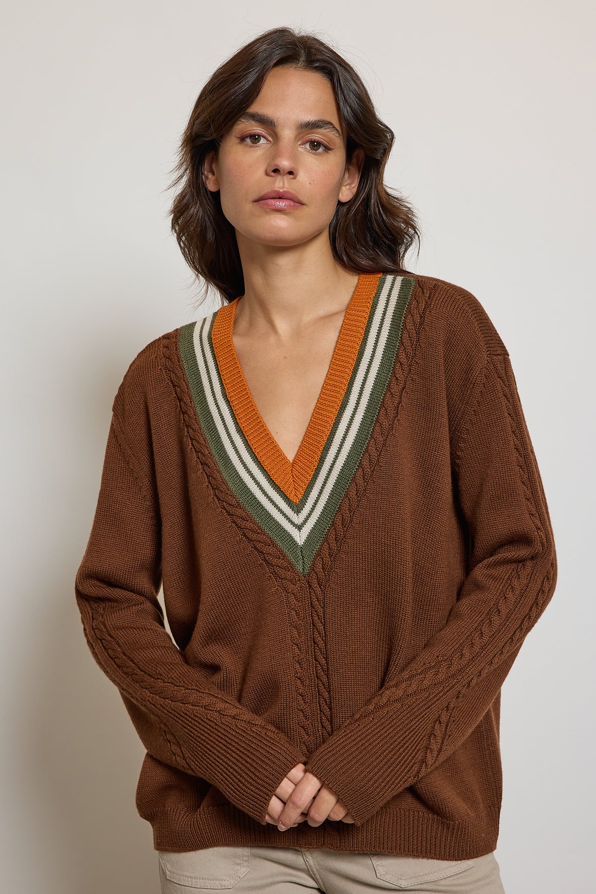 PULL COLLÈGE CHOCOLAT