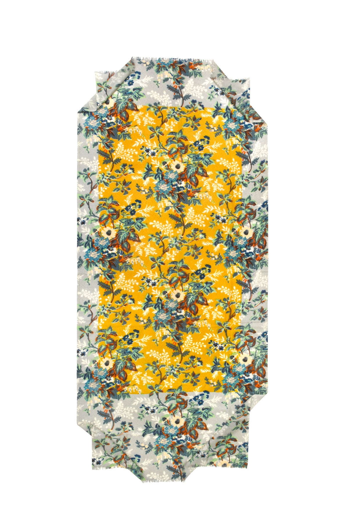 SCARF WITH FLOWERS YELLOW