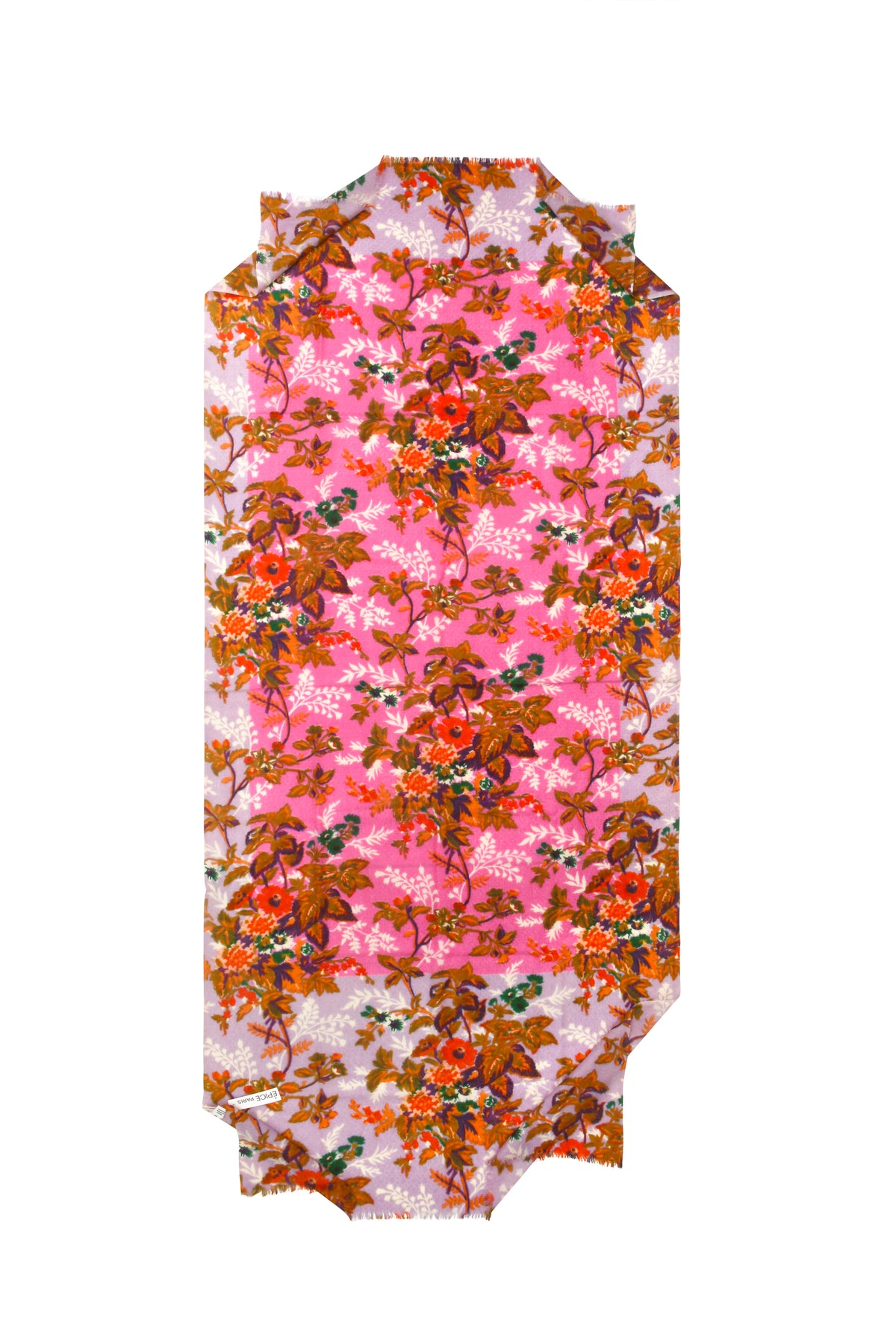 SCARF WITH FLOWERS PINK