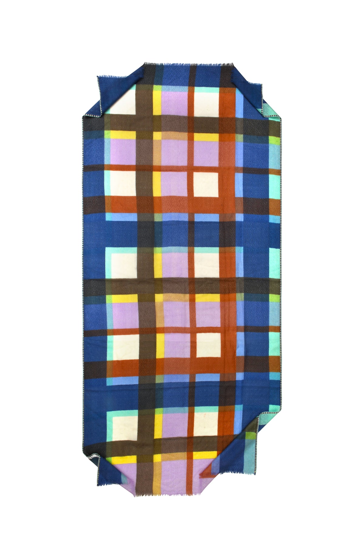 SCARF WITH CHECKS MULTICOLORED