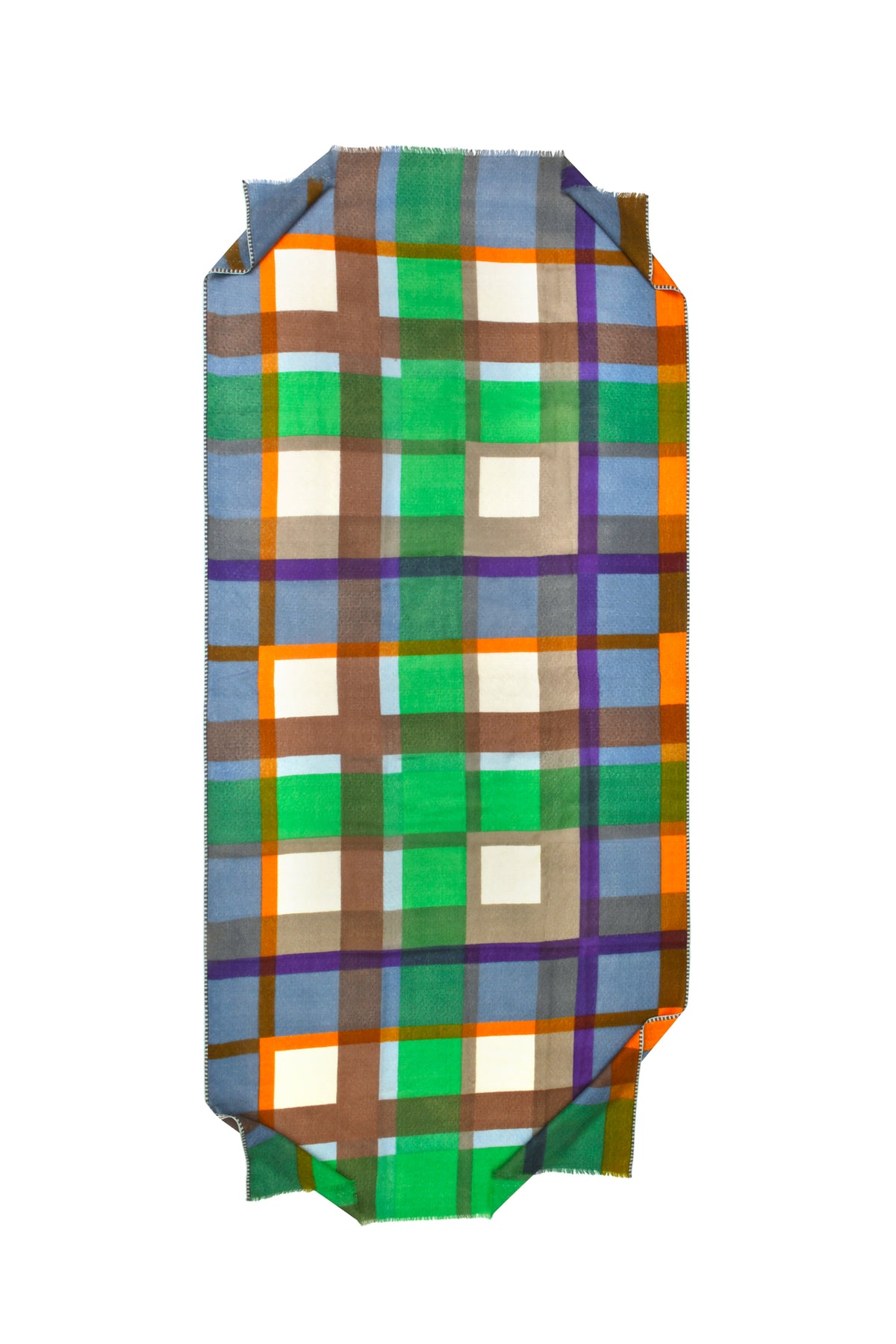 SCARF WITH CHECKS GREEN