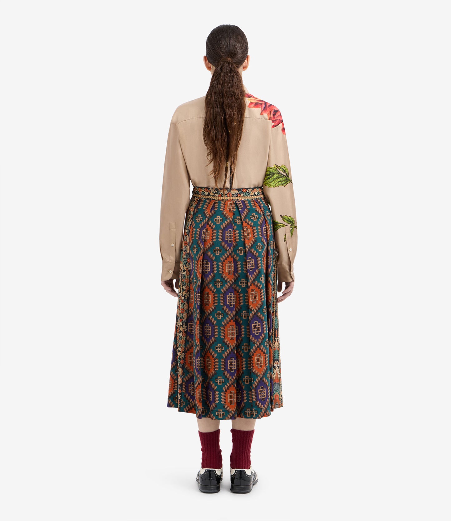 JUPE PLIS PLATS MULTICOLORE