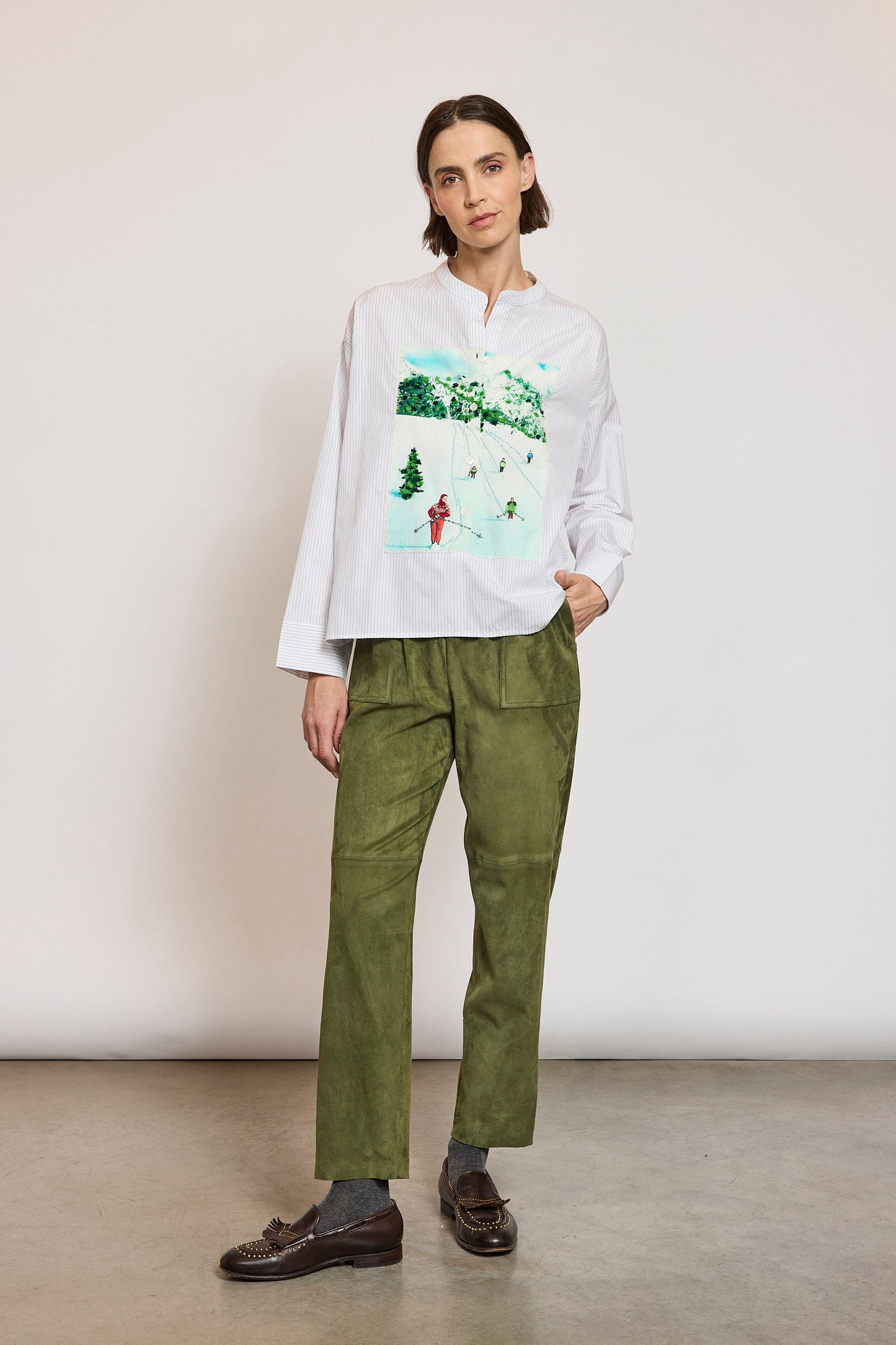 PANTALON EN PEAU STRETCH AVOCAT