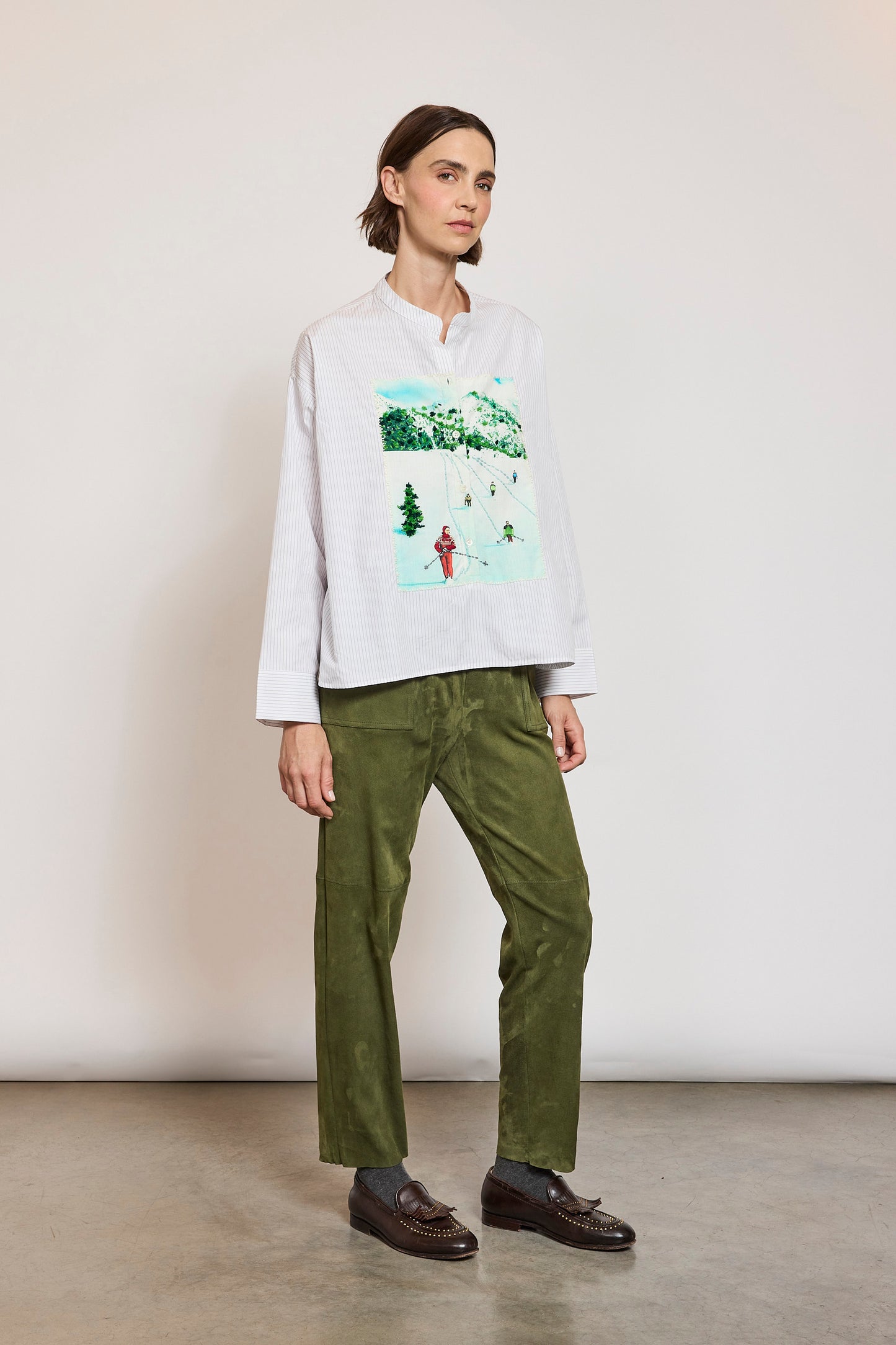PANTALON EN PEAU STRETCH AVOCAT