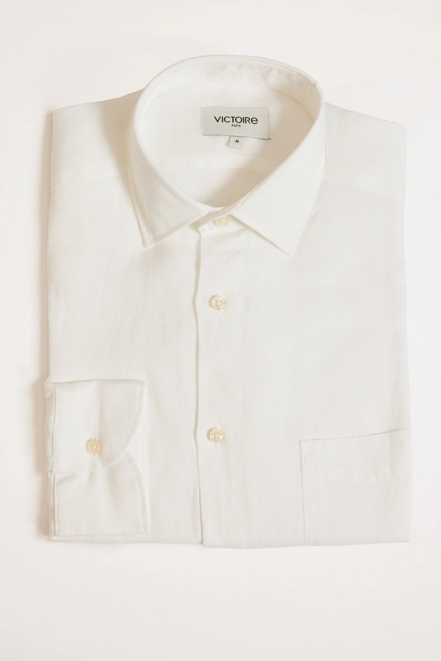 LINEN SEMI SLIM SHIRT WHITE