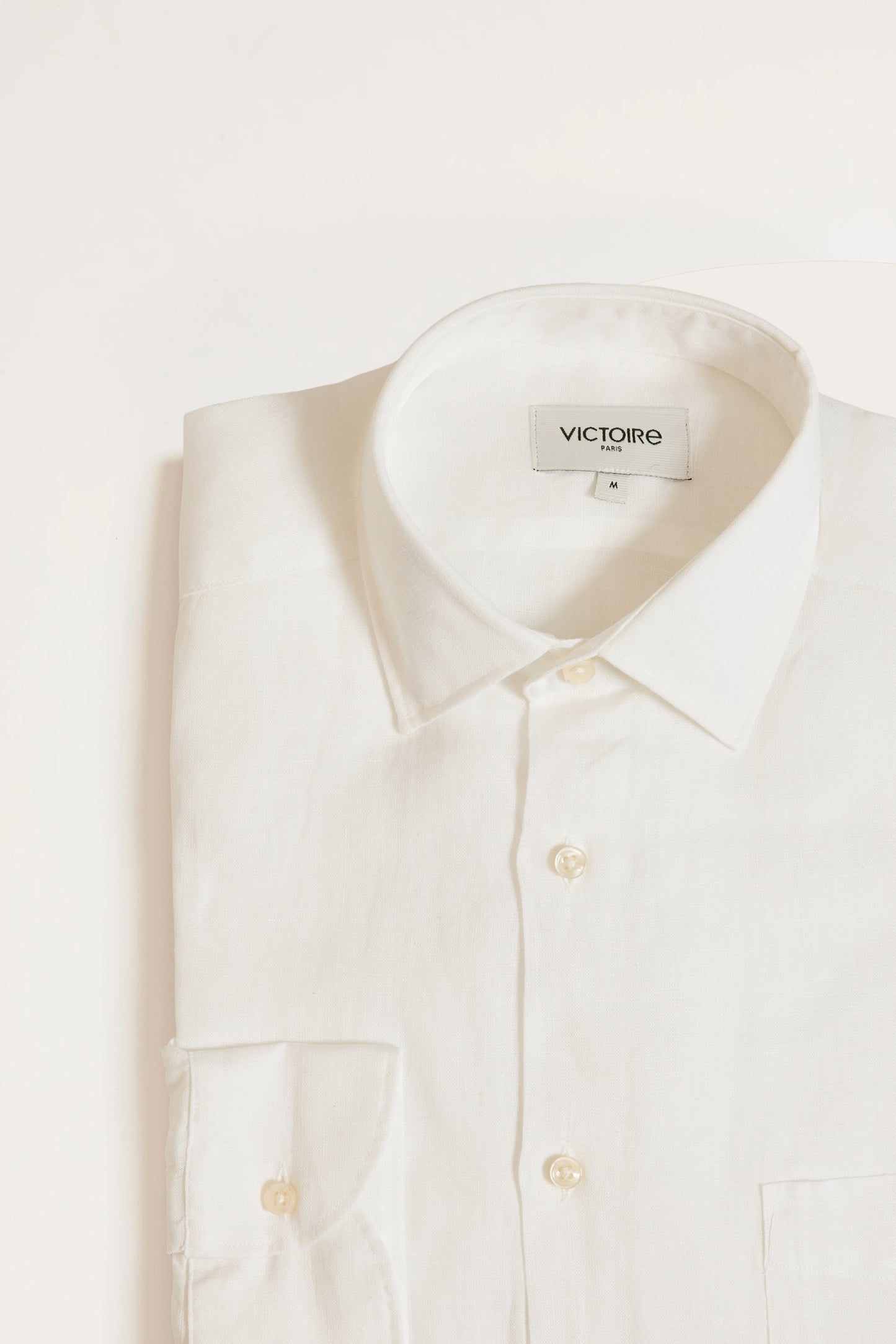 LINEN SEMI SLIM SHIRT WHITE